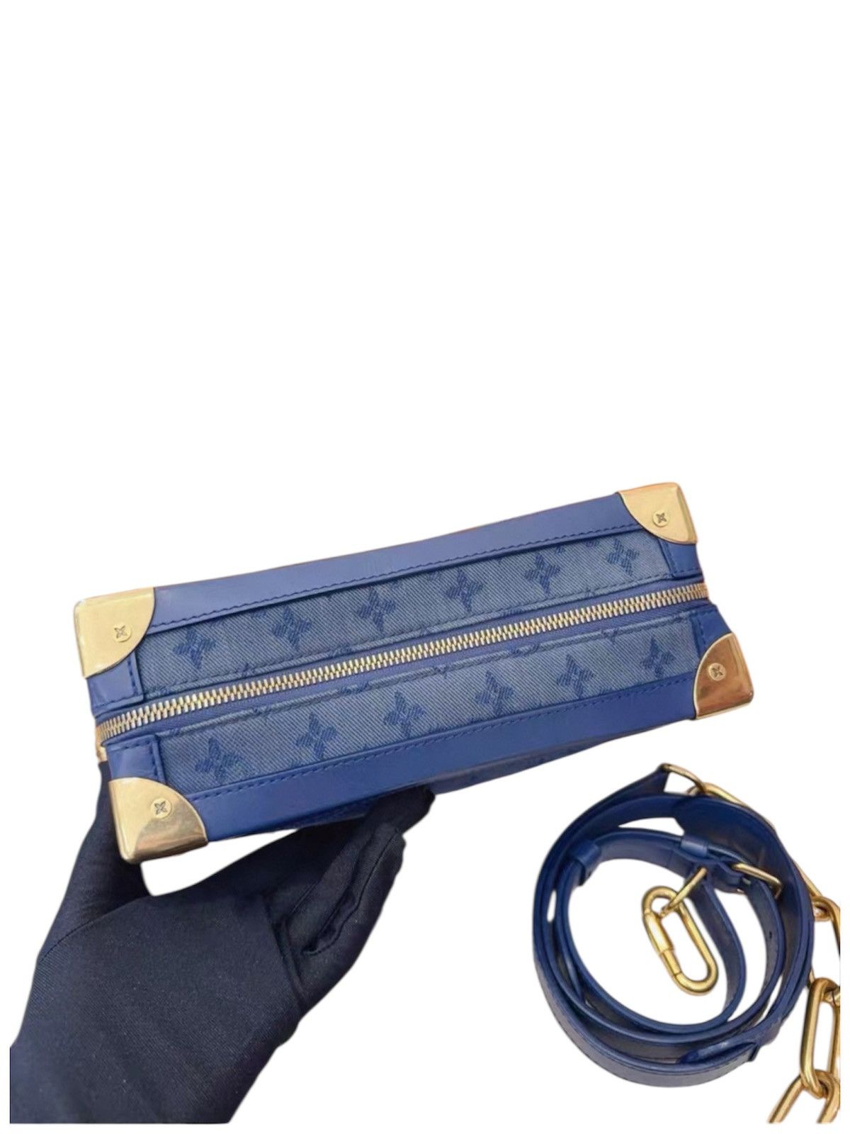 Louis Vuitton Louis Vuitton Soft Trunk Crossbody Bag Monogram Denim Navy Size ONE SIZE - 4 Thumbnail