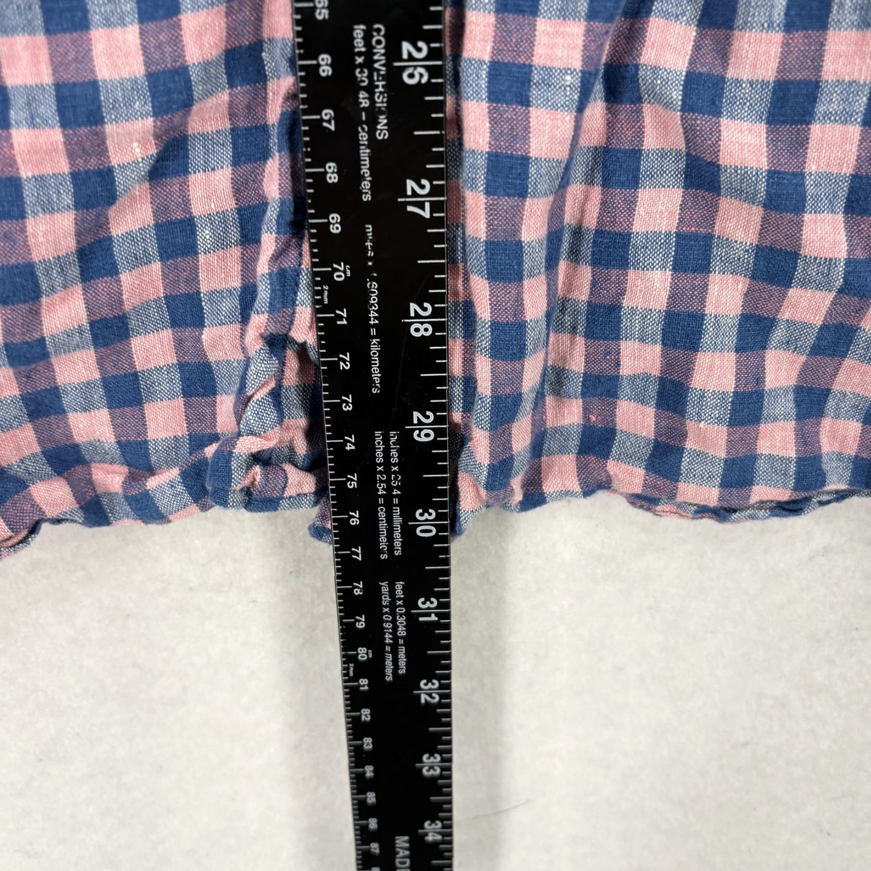 Banana Republic Banana Republic Shirt Mens XL Pink Check Short Sleeve Button-Up Linen Casual Preppy Spring Summer Brushed Button-Down Collared Fit Regular Vintage No Size US XL / EU 56 / 4 - 6 Thumbnail