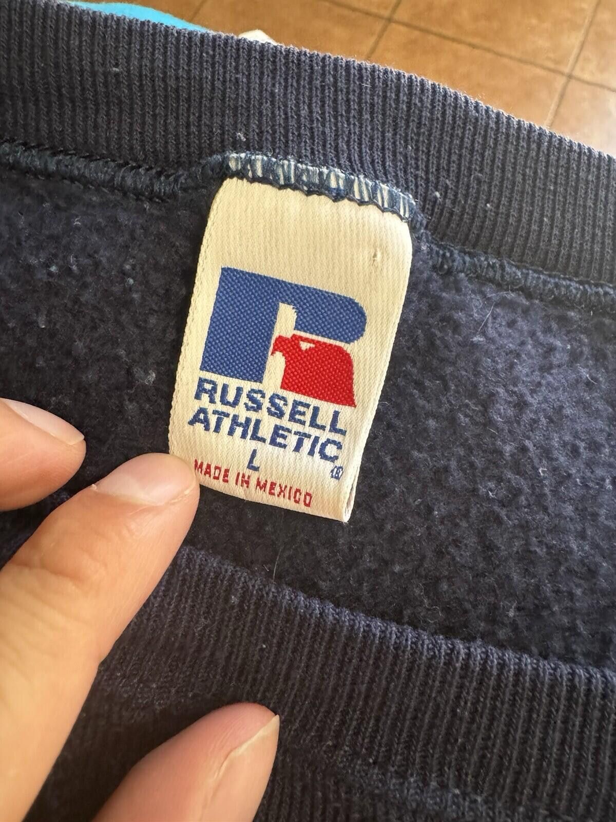 Russell Athletic Vintage 90s Russell Athletic Navy Crewneck Sweatshirt Size L Size US L / EU 52-54 / 3 - 4 Thumbnail