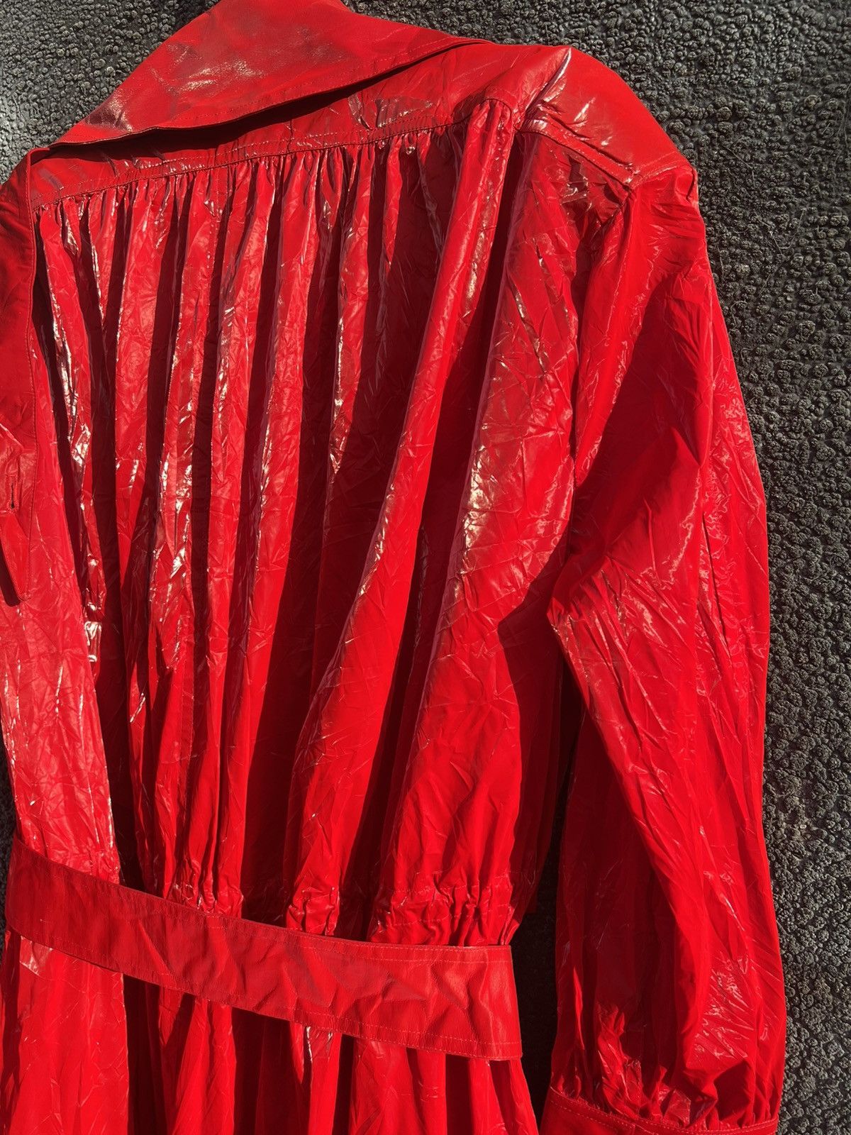 Mugler Belted Glossy Red Trench Coat Size XS / US 0-2 / IT 36-38 - 9 Thumbnail