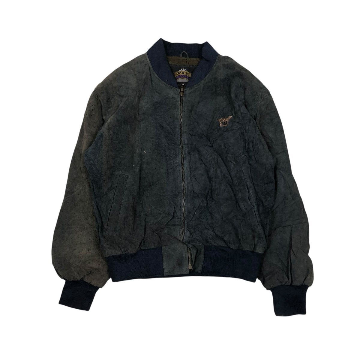 Vintage 🔥VINTAGE BOMBER LEATHER JACKET MARZENO BIG LOGO ISSEY MIYAKE Size US M / EU 48-50 / 2 - 3 Thumbnail