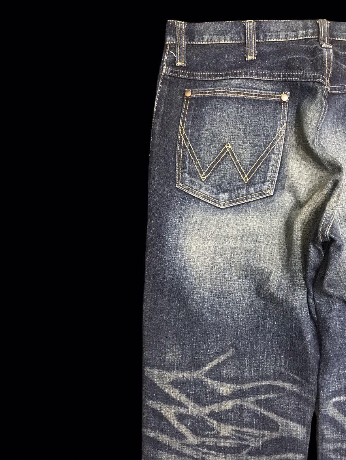 Vintage × Wrangler 💥Wrangler Stunning Stylish Rusty Wash Faded Denim F146 Size US 34 / EU 50 - 13 Thumbnail