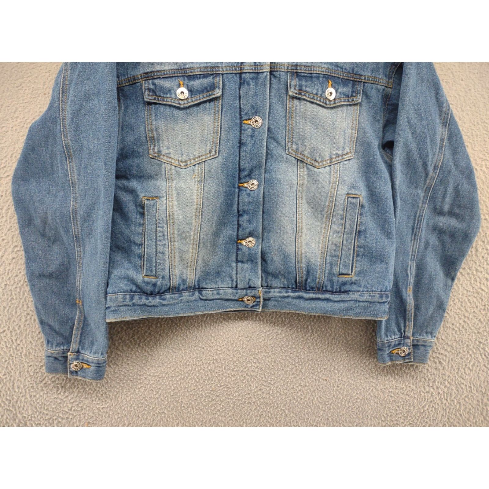 Denime Love Tree Denim Sherpa Lined Jacket Women's Size M Blue Bomber Jacket Mens? Size M / US 6-8 / IT 42-44 - 2 Thumbnail