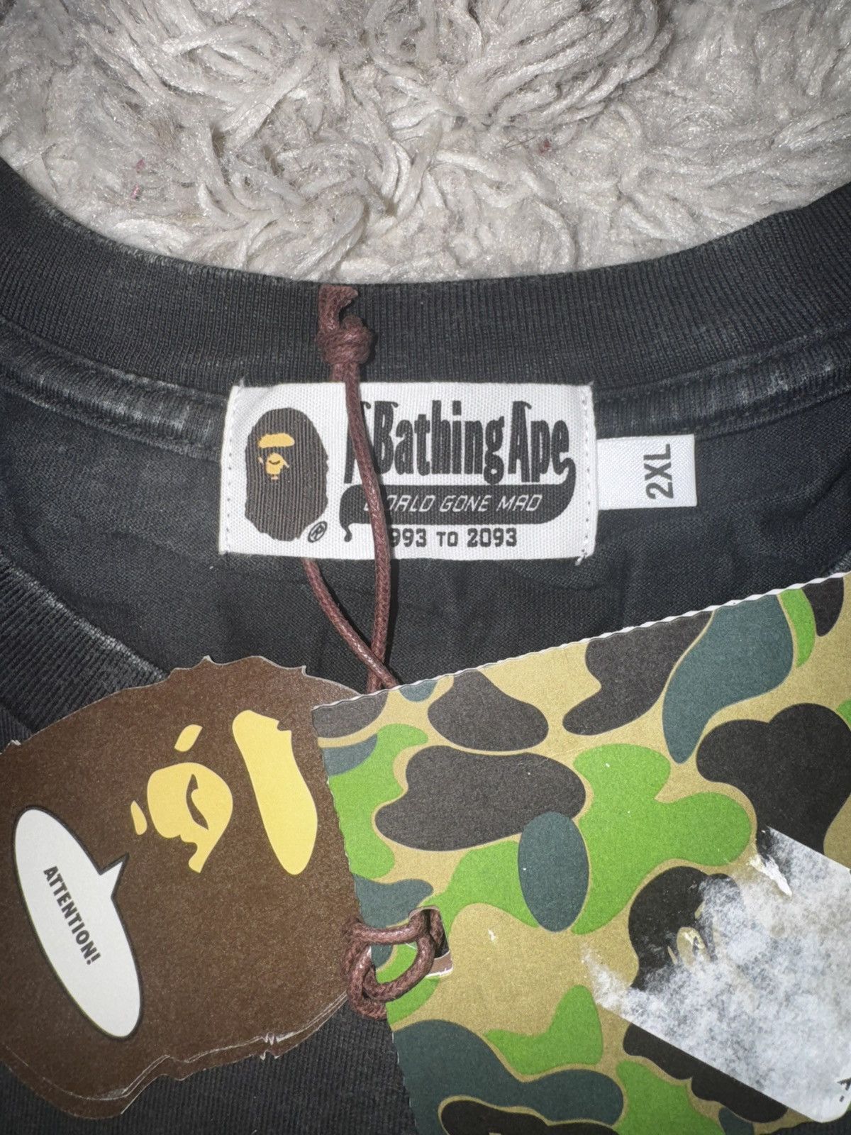 Bape BAPE OVERDYED COLLEGE TEE IN BLACK WASH (XXL) Size US XXL / EU 58 / 5 - 3 Thumbnail