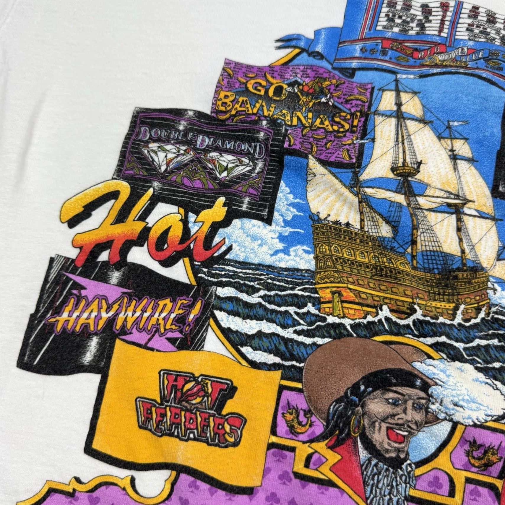 Vintage VINTAGE Short Hills Tee T-Shirt Male XL White Pirate Casino Gambling 90s Slot Machines Graphic Print Crew Neck Short Sleeve Mens XL 90s Theme Size US XL / EU 56 / 4 - 3 Thumbnail
