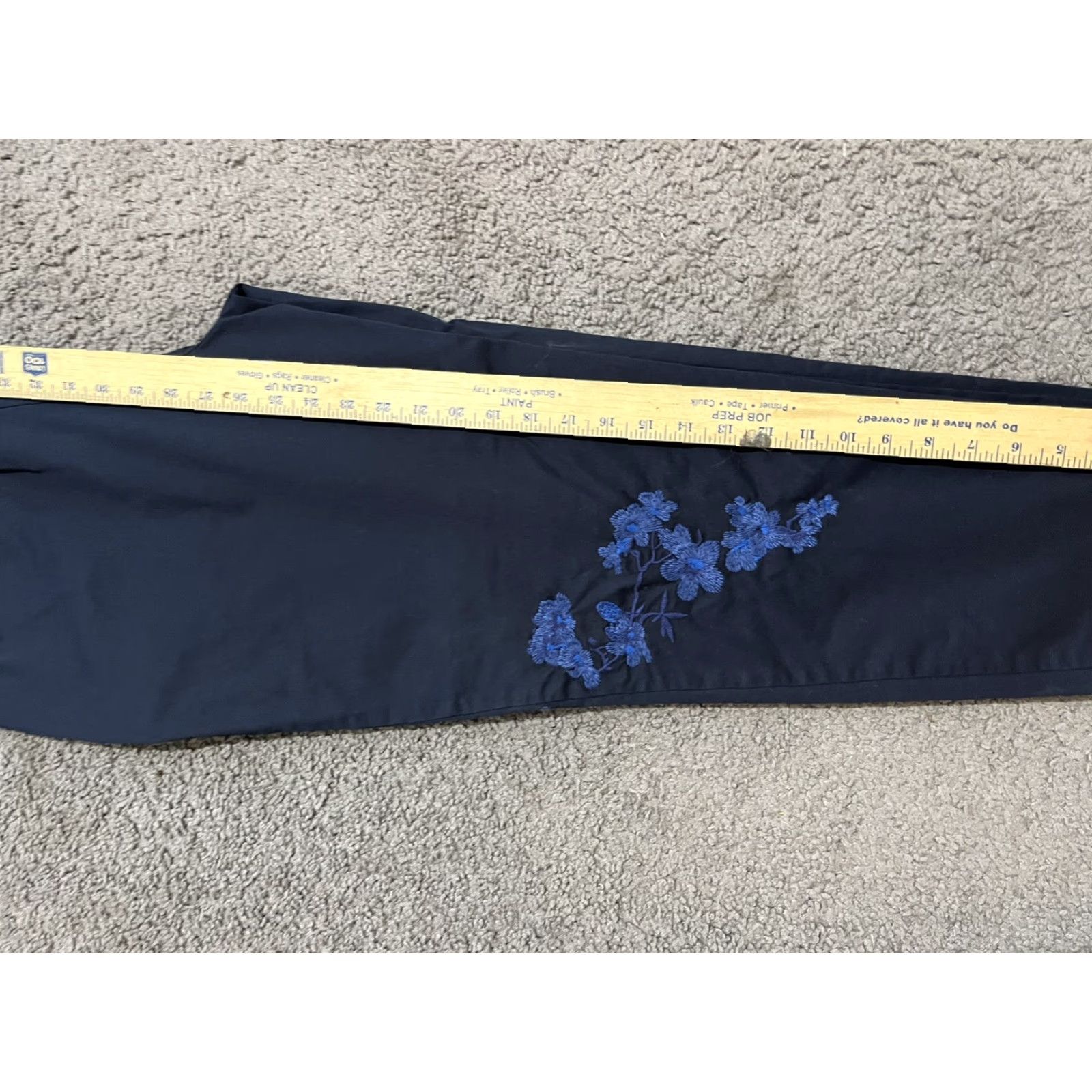 Liz Claiborne Liz Claiborne Chino Pants Women 6 Navy Blue Embroidered Floral Cotton Casual Slim Tapered Womens Size 28" / US 6 / IT 42 - 8 Thumbnail