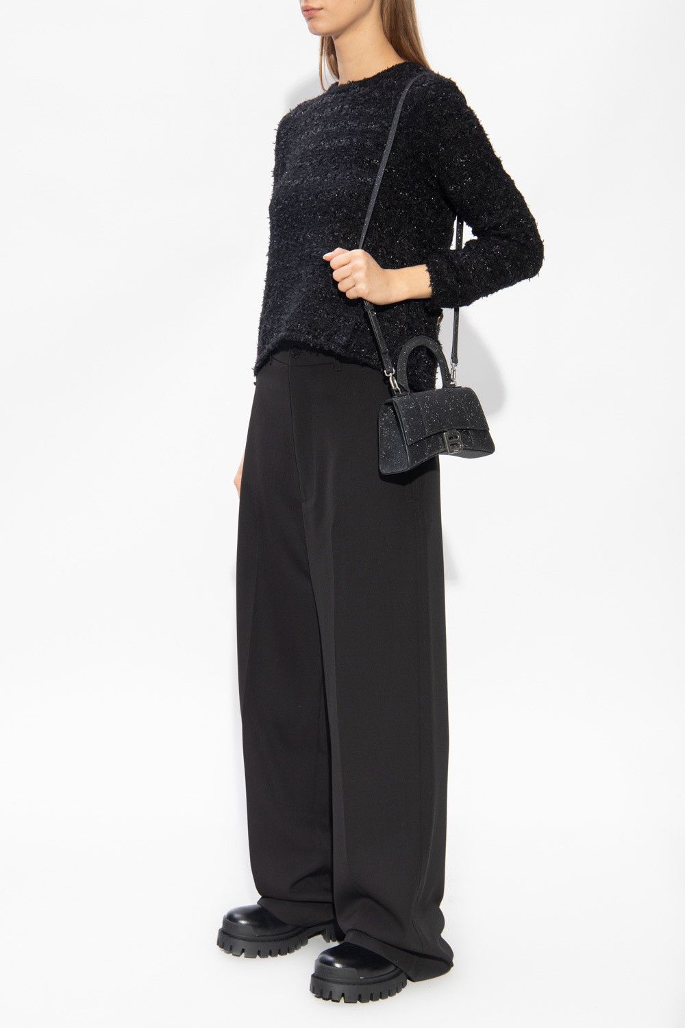 Balenciaga o1in1g0125 Bias Loose Pant in Black Size 25" / US 0 / IT 36 - 2 Thumbnail
