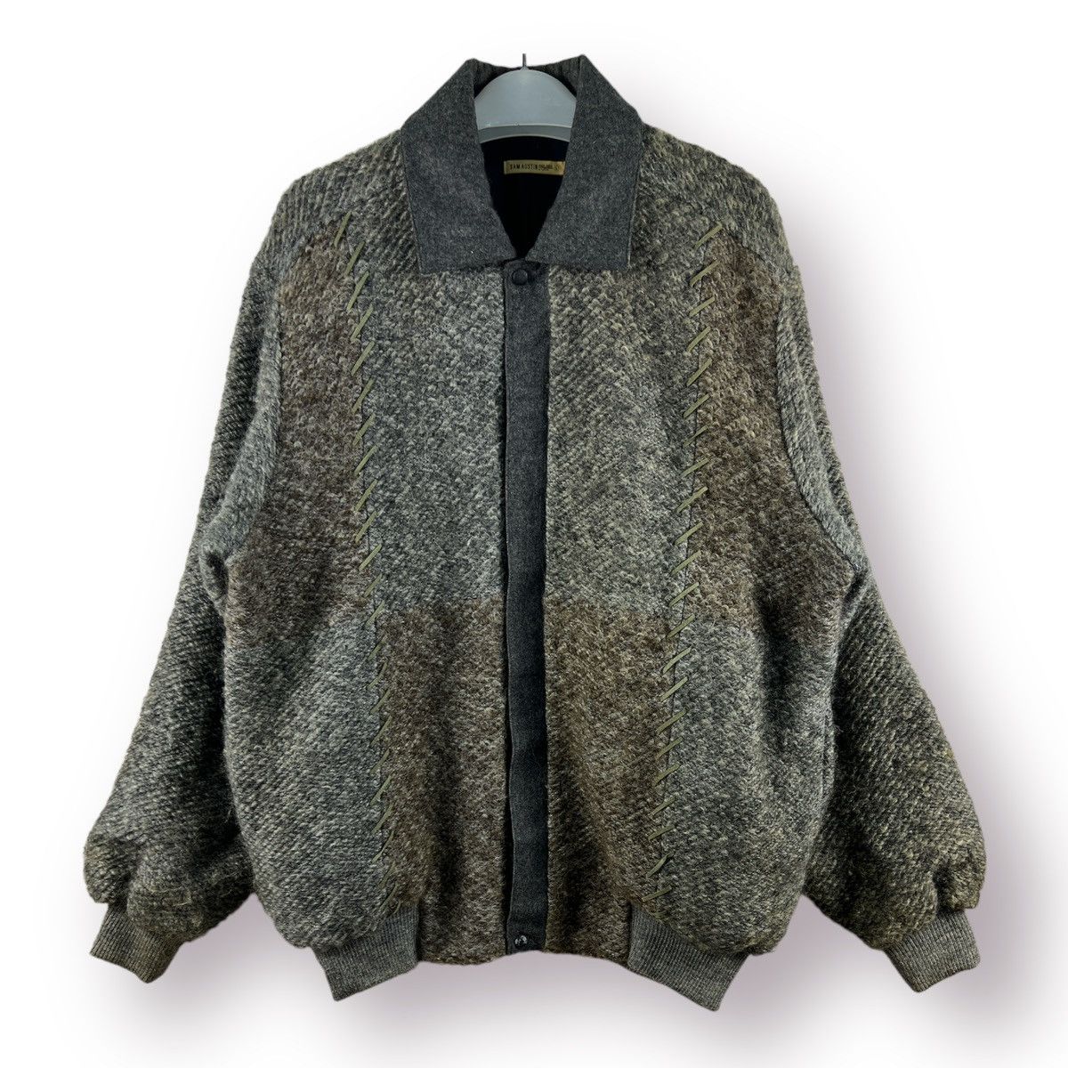 Homespun Knitwear 🔥 Sam Austin Naigai two tone Mohair knit Bomber jacket - L Size US L / EU 52-54 / 3 - 1 Thumbnail