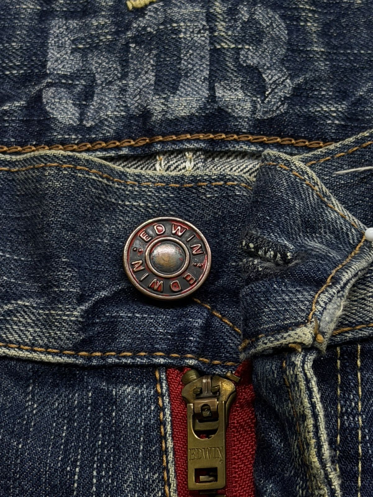 Edwin Vintage Edwin 503 Blue Trip Japan | Relaxed Straight | W37 Size US 37 - 10 Thumbnail