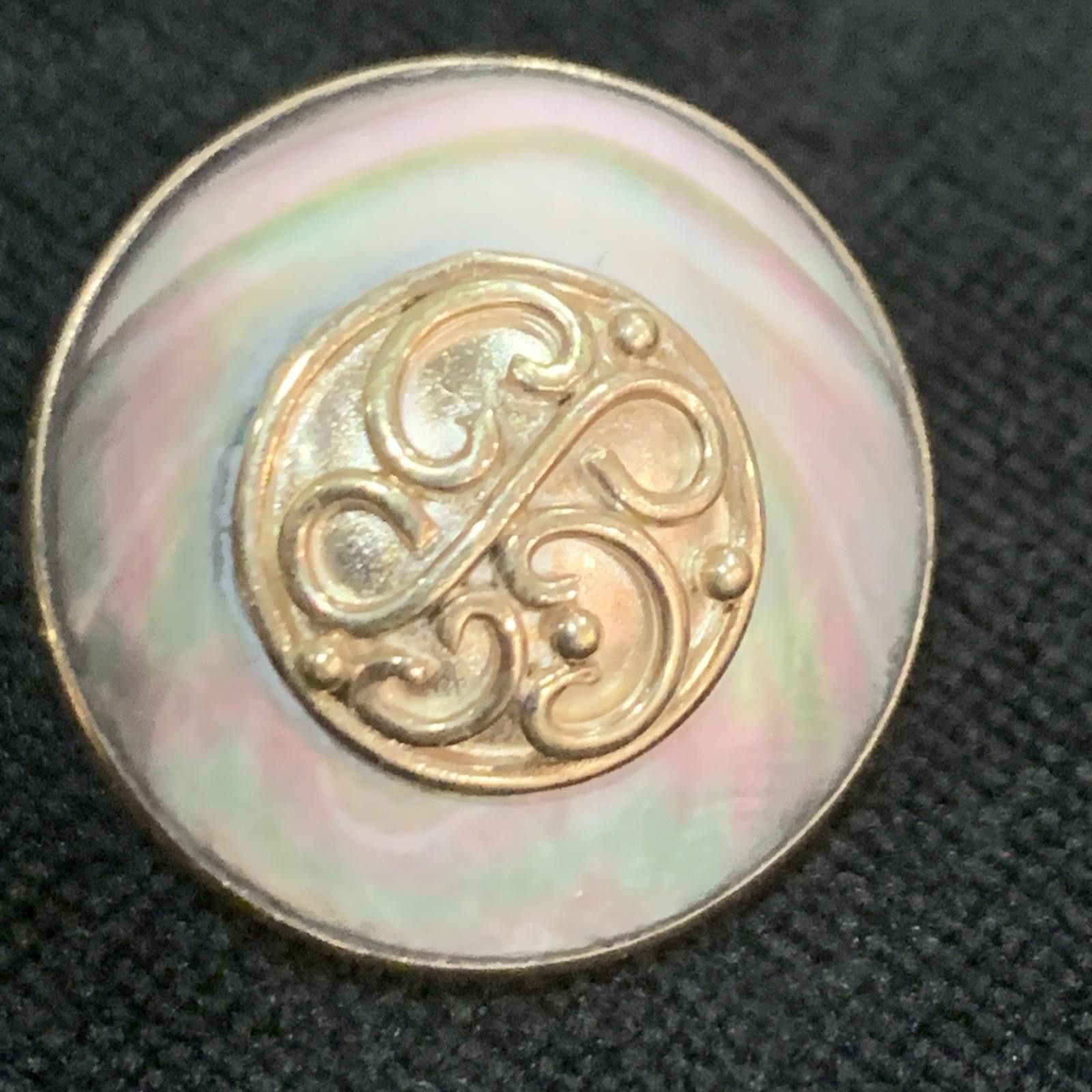 Unknown London Vintage 925 Silver, Black Mother of Pearl Earrings, 7/8” Size ONE SIZE - 4 Thumbnail