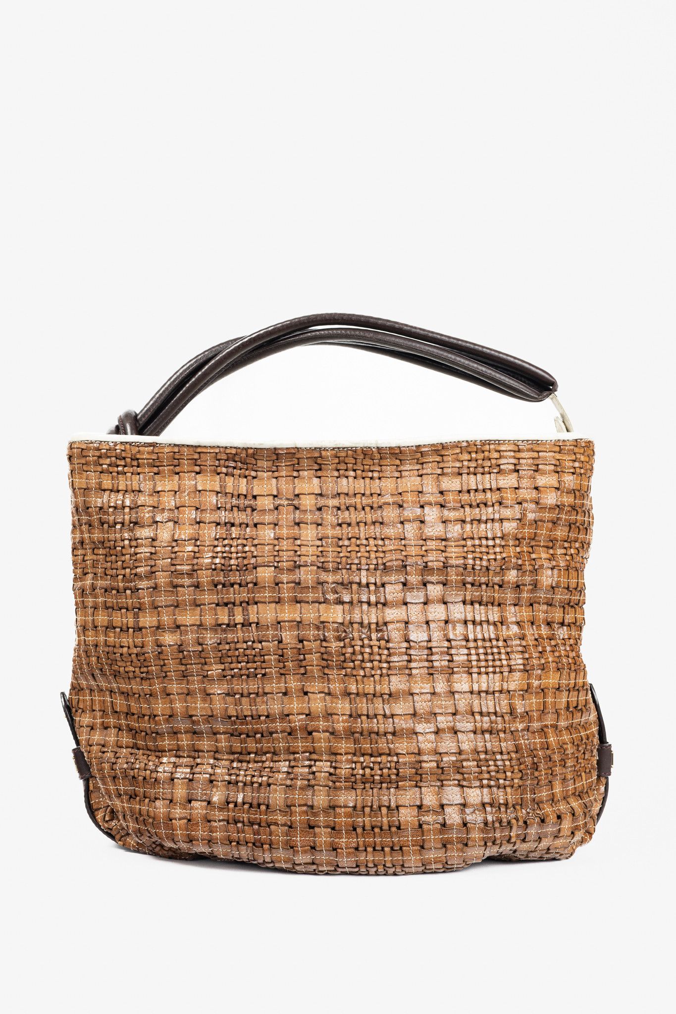 Escada Escada SS/14 Brown Woven-Leather Hobo Size ONE SIZE - 1 Thumbnail