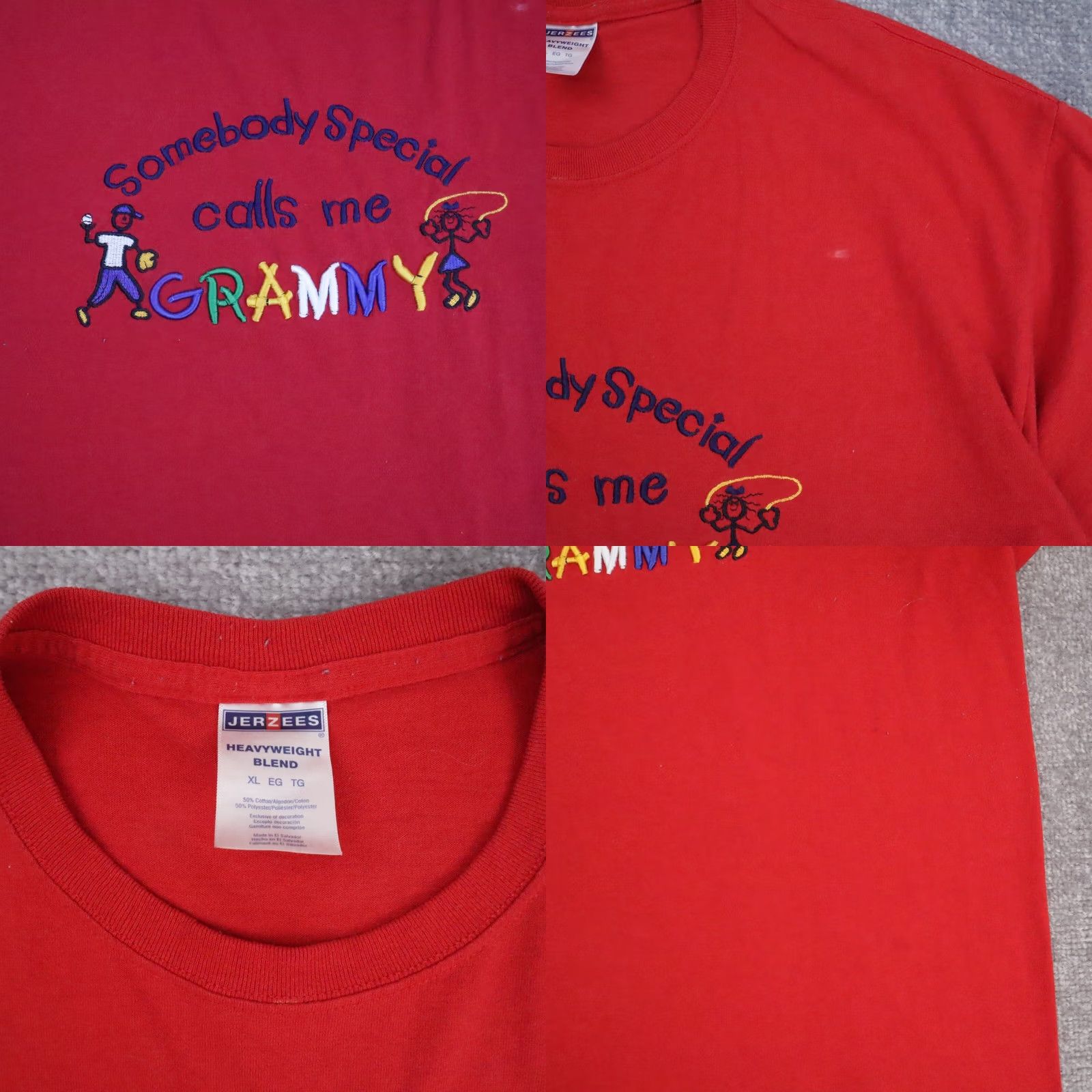 Jerzees JERZEES Embroidered Grandma Grandparents Cute XL Red Short Sleeve Shirt Size US XL / EU 56 / 4 - 8 Thumbnail