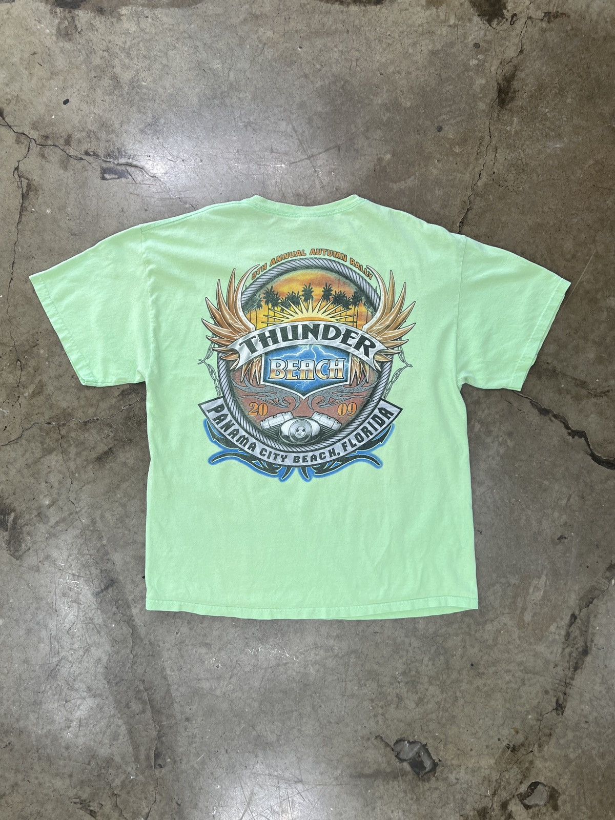 Harley Davidson Vintage 2009 Motorcycle Rally Thunder Beach Engine Wings XL Size US XL / EU 56 / 4 - 2 Thumbnail