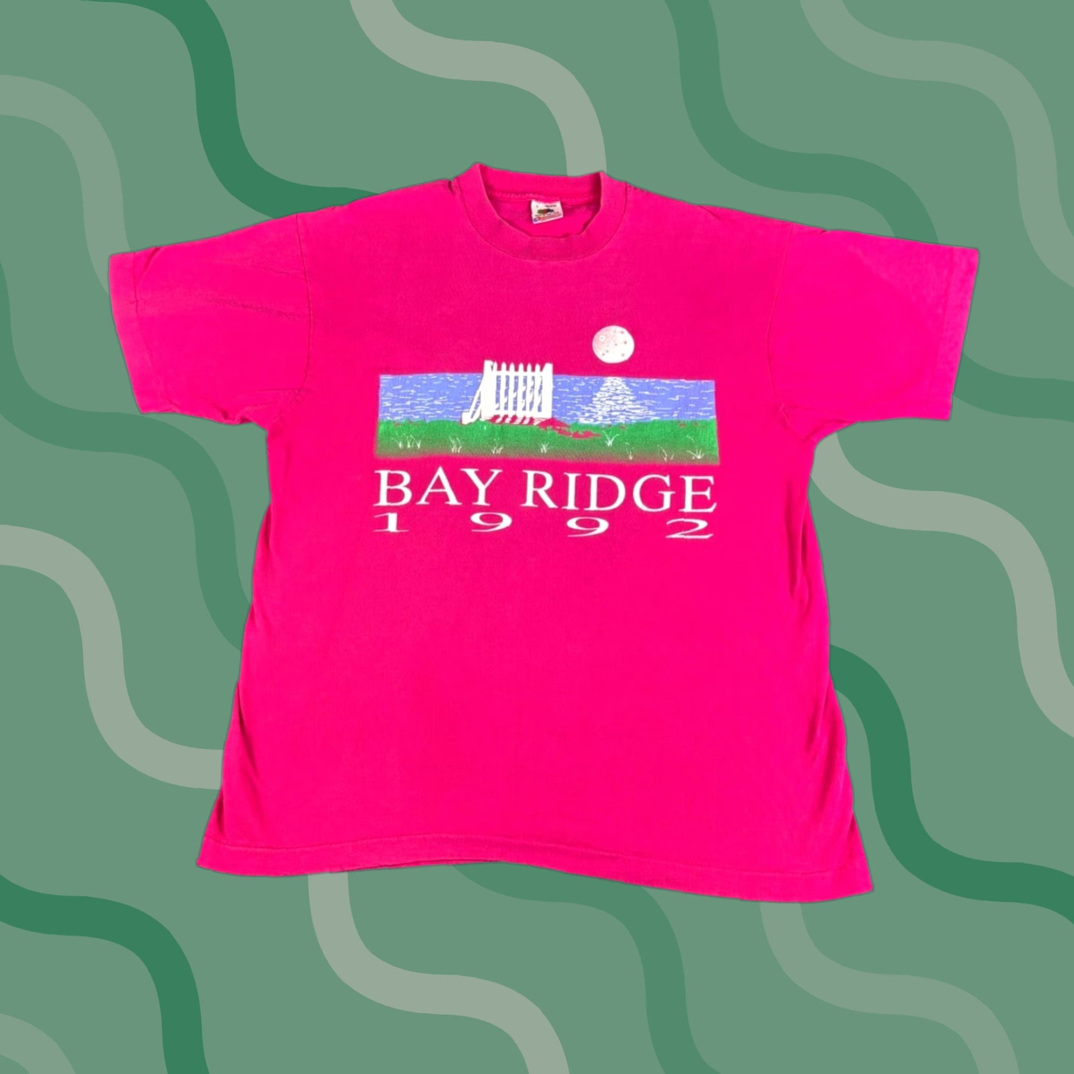 Fruit Of The Loom VINTAGE Bay Ridge 1992 Graphic T Shirt Hot Pink Fruit of the Loom Mens L Size US L / EU 52-54 / 3 - 1 Thumbnail