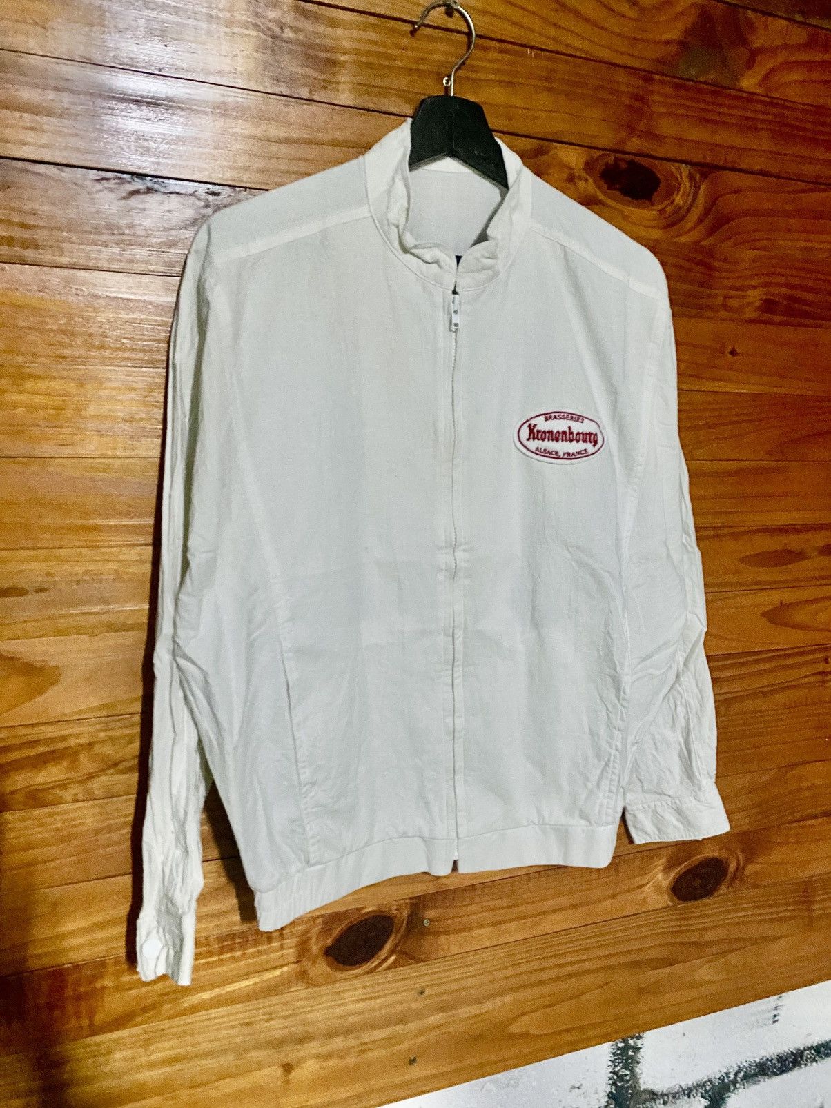 Vintage Kronenbourg Brasseries Alsace France White Zip Jacket Size US M / EU 48-50 / 2 - 6 Thumbnail