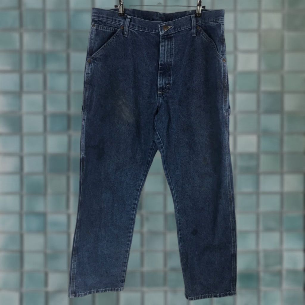 Wrangler Wrangler Jeans Mens 36x32 Blue Straight Denim Carpenter Size US 36 / EU 52 - 1 Thumbnail