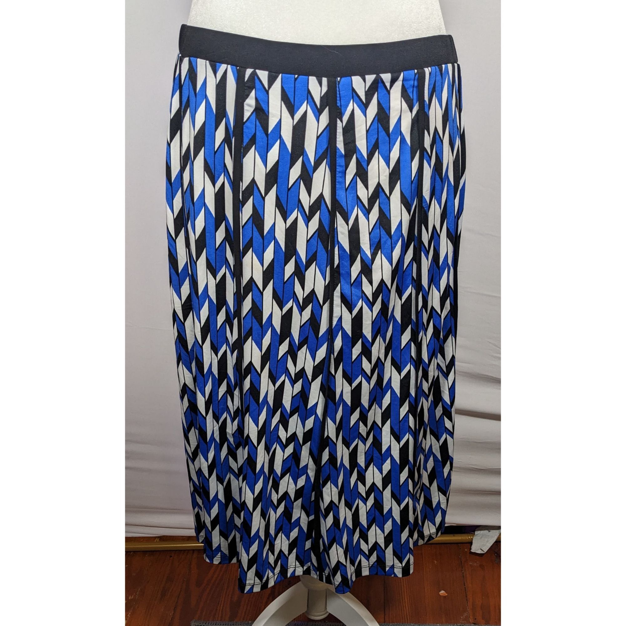 Other NYCC Blue White And Grey Geometric Print Skirt Size 30" / US 8 / IT 44 - 4 Thumbnail