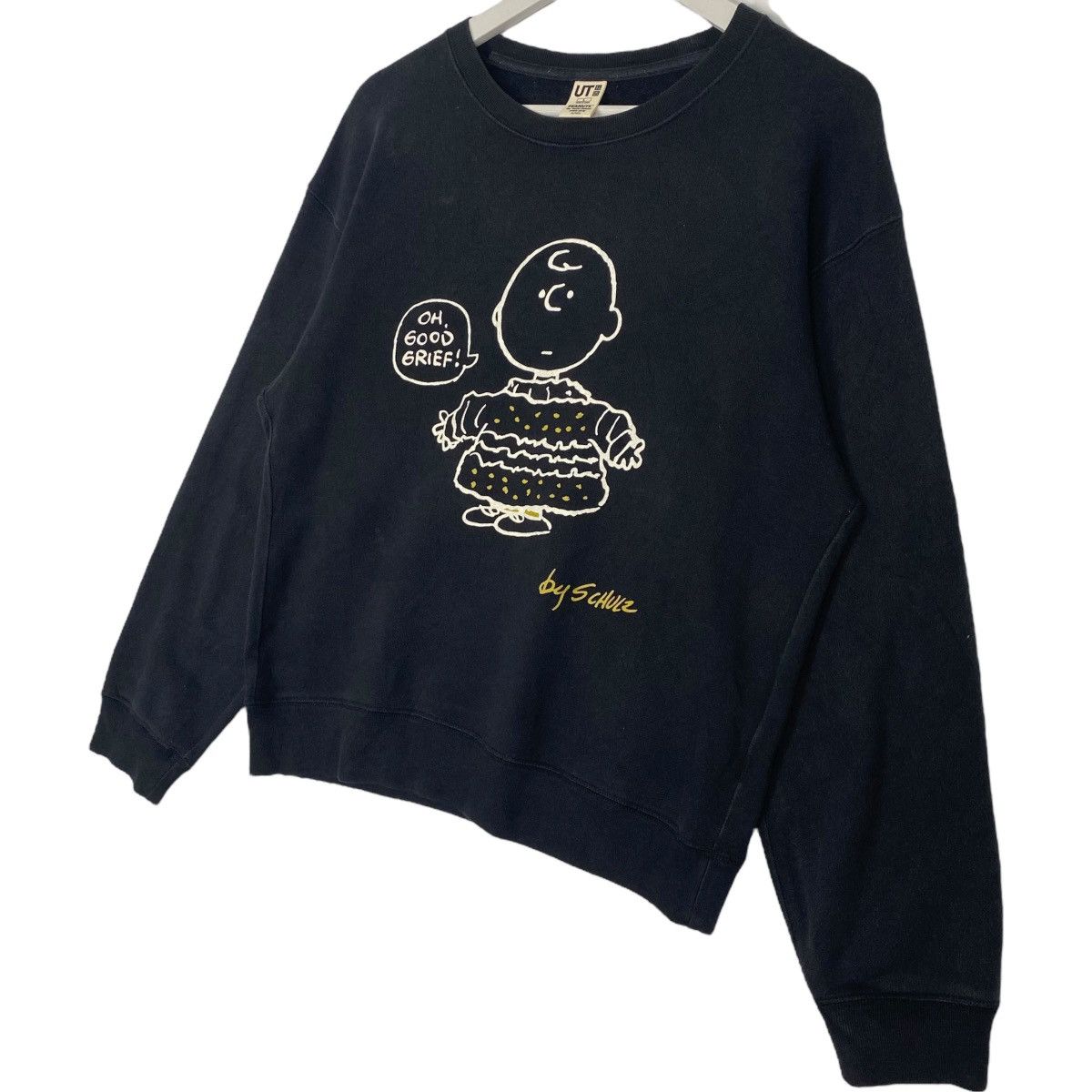 Vintage Vintage Peanuts Snoopy Black Big Logo Pullover Jumper Size L Size US L / EU 52-54 / 3 - 2 Thumbnail