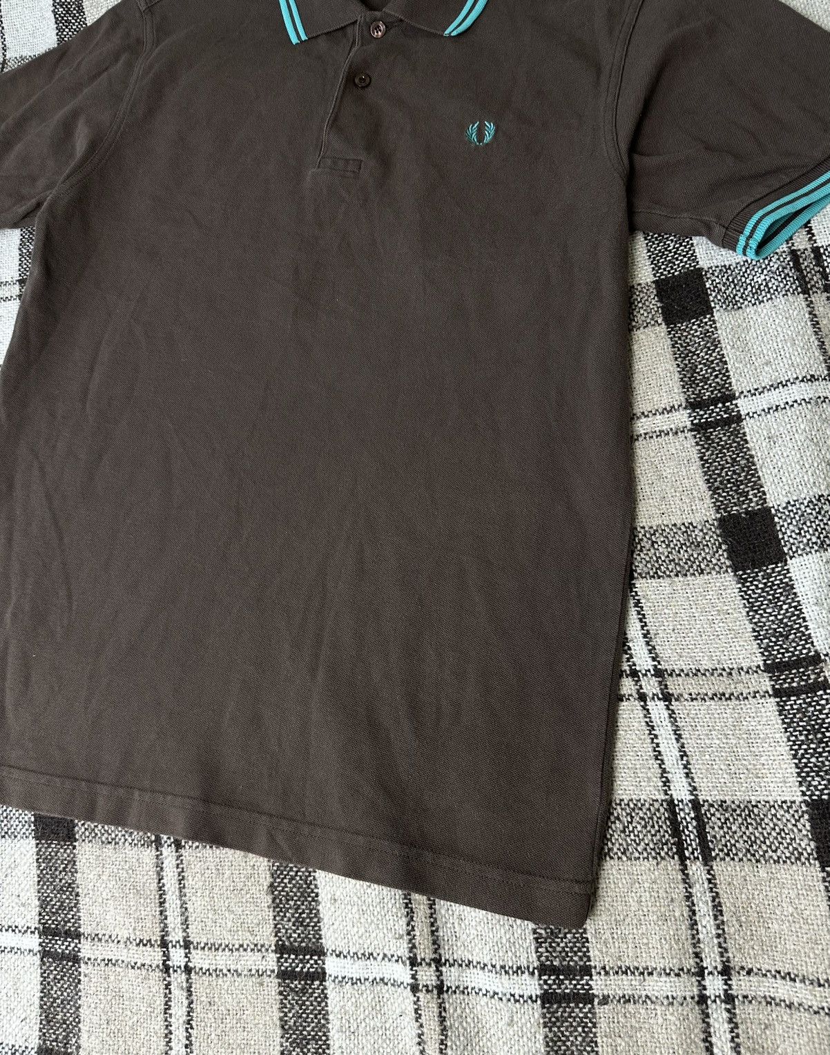Fred Perry Vintage Fred Perry Brown/ Teal Polo Size M Nice condition Size US M / EU 48-50 / 2 - 2 Thumbnail