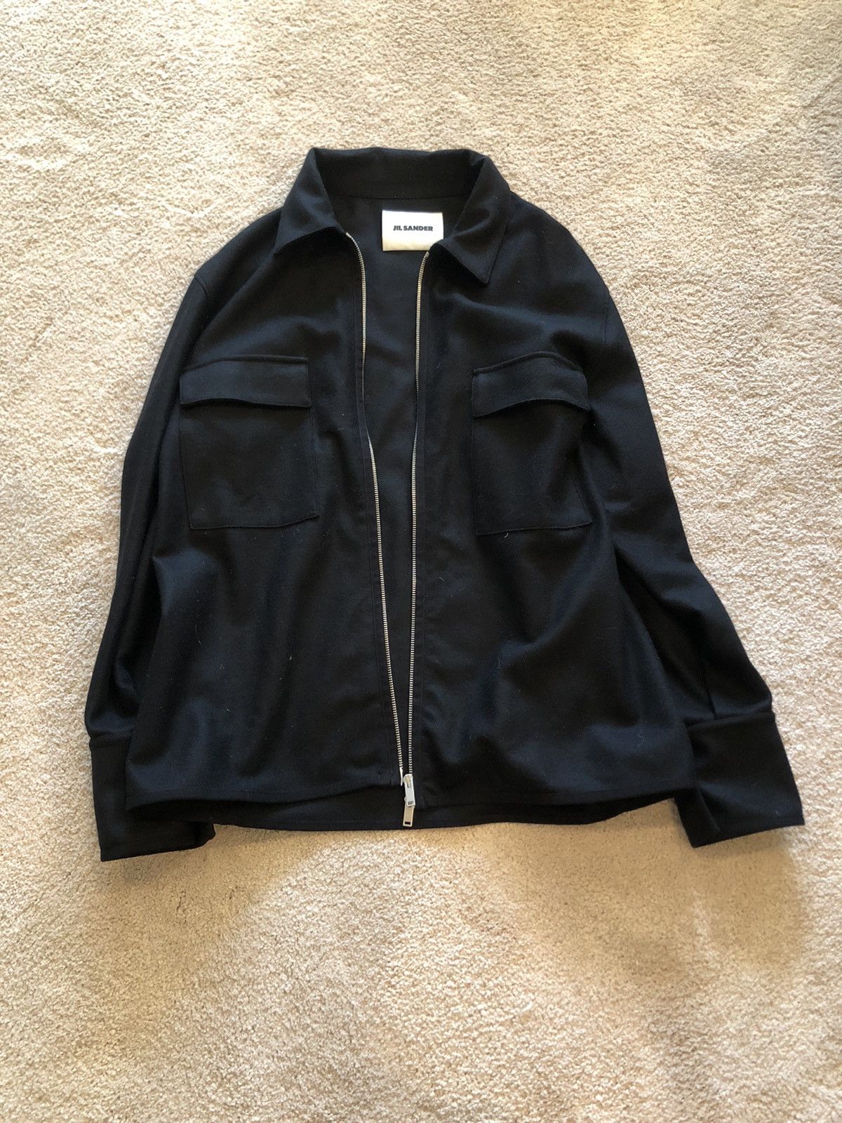 Jil Sander FW23 Black Melton Wool Zip Jacket | Grailed