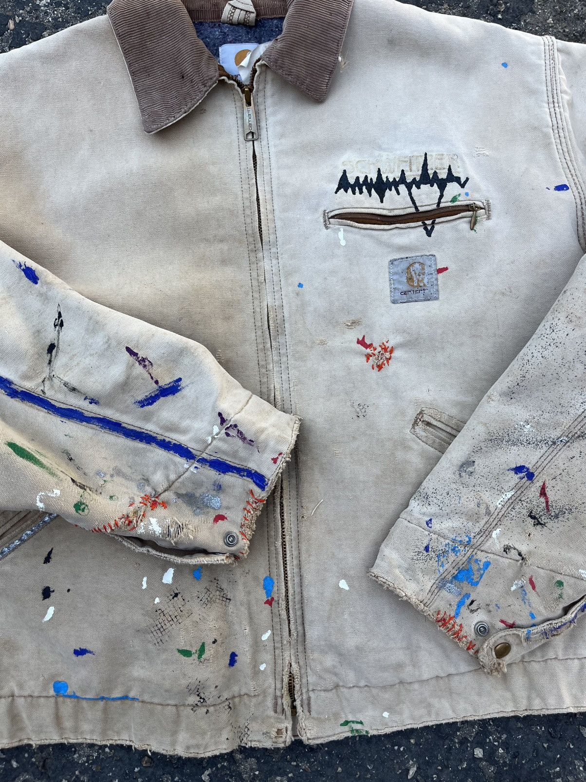 ジャケット・アウター 00s Carhartt Worn Faded Detroit Jacket 1990S FADED CARHARTT DETROIT WORK JACKET – TWO FOLD