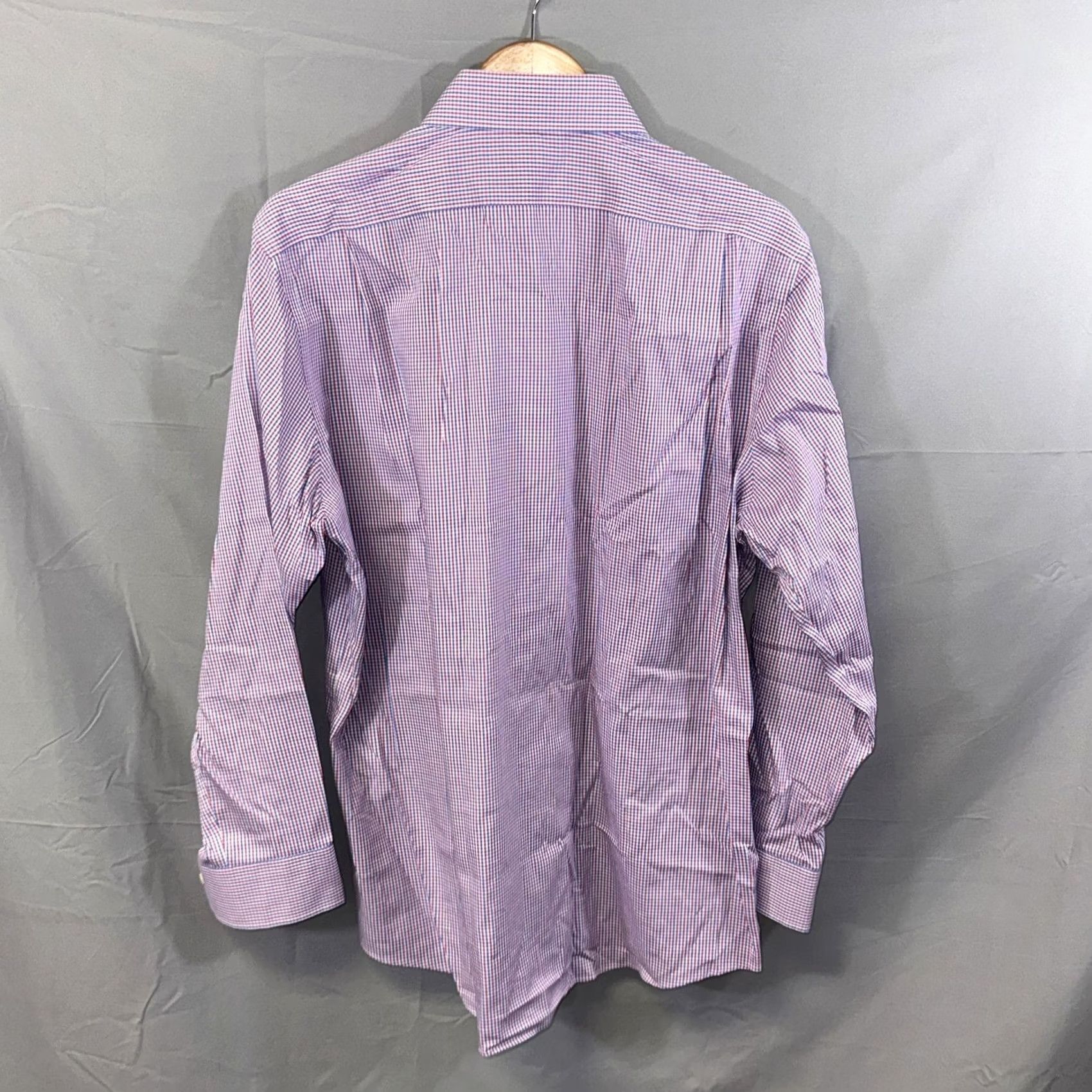 Ralph Lauren Lauren Ralph Lauren Shirt Mens 17 34/35 Purple Gingham Slim Fit Non-Iron Dress Shirt Womens? Size 46R - 2 Thumbnail