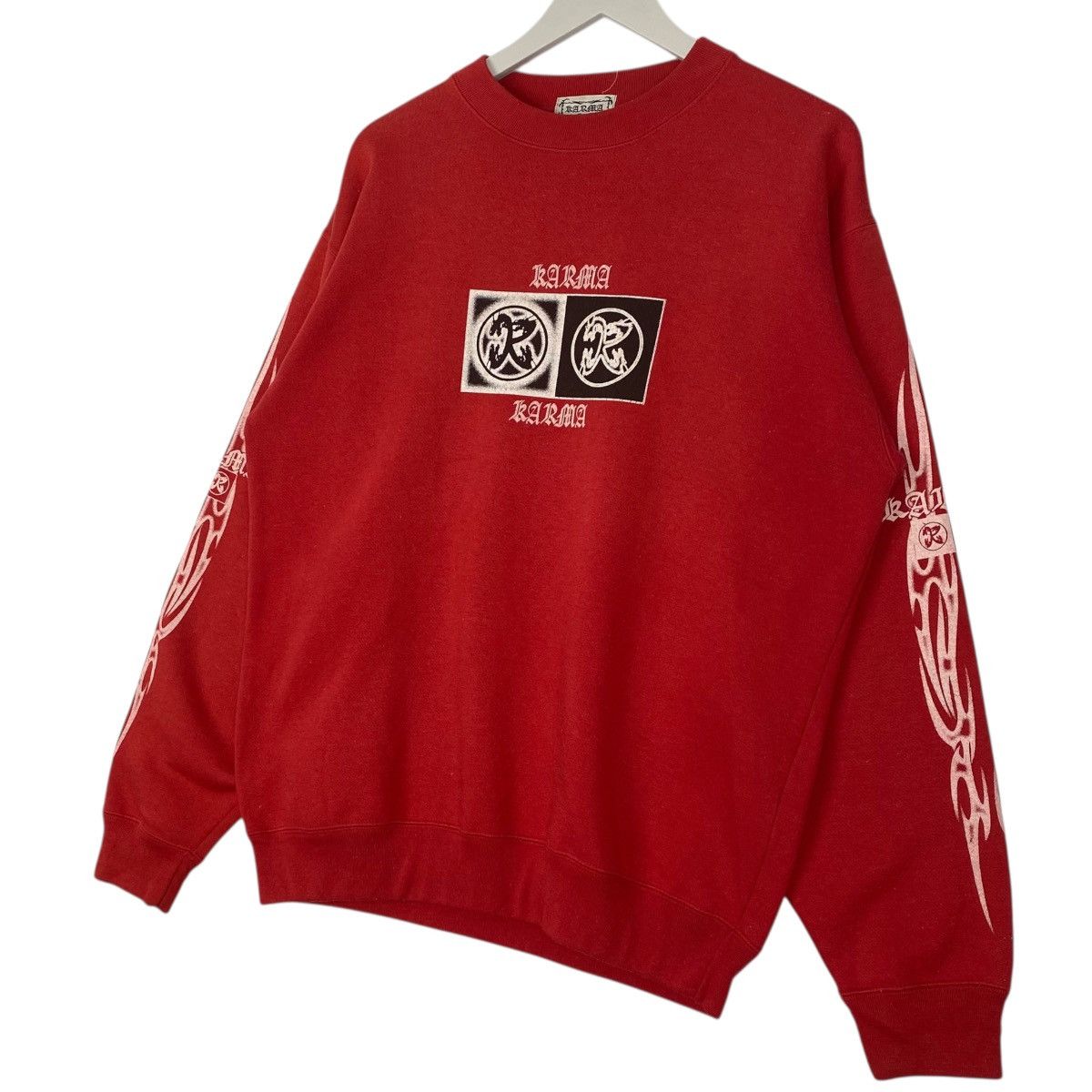Vintage Vintage Karma Printed Crewneck Sweatshirt Red Size M Size US M / EU 48-50 / 2 - 2 Thumbnail