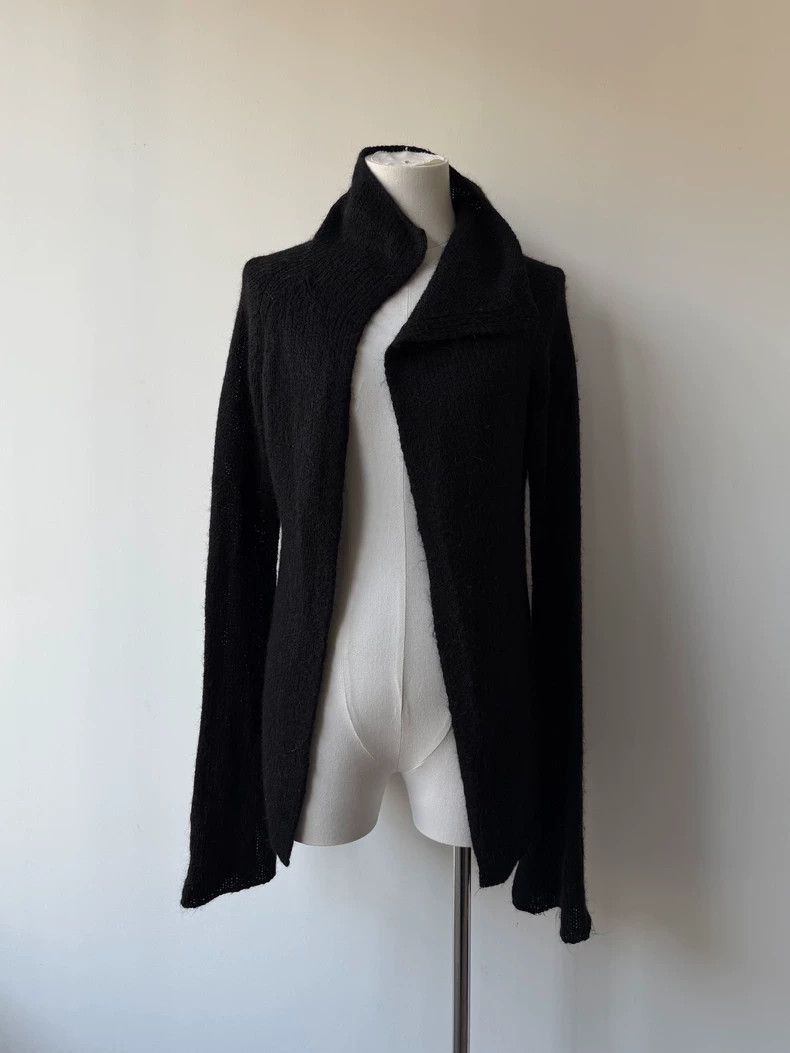 Yohji Yamamoto Yohji Yamamoto Yohji Yamamoto Black Asymmetric Wool Cardig Size US M / EU 48-50 / 2 - 2 Thumbnail
