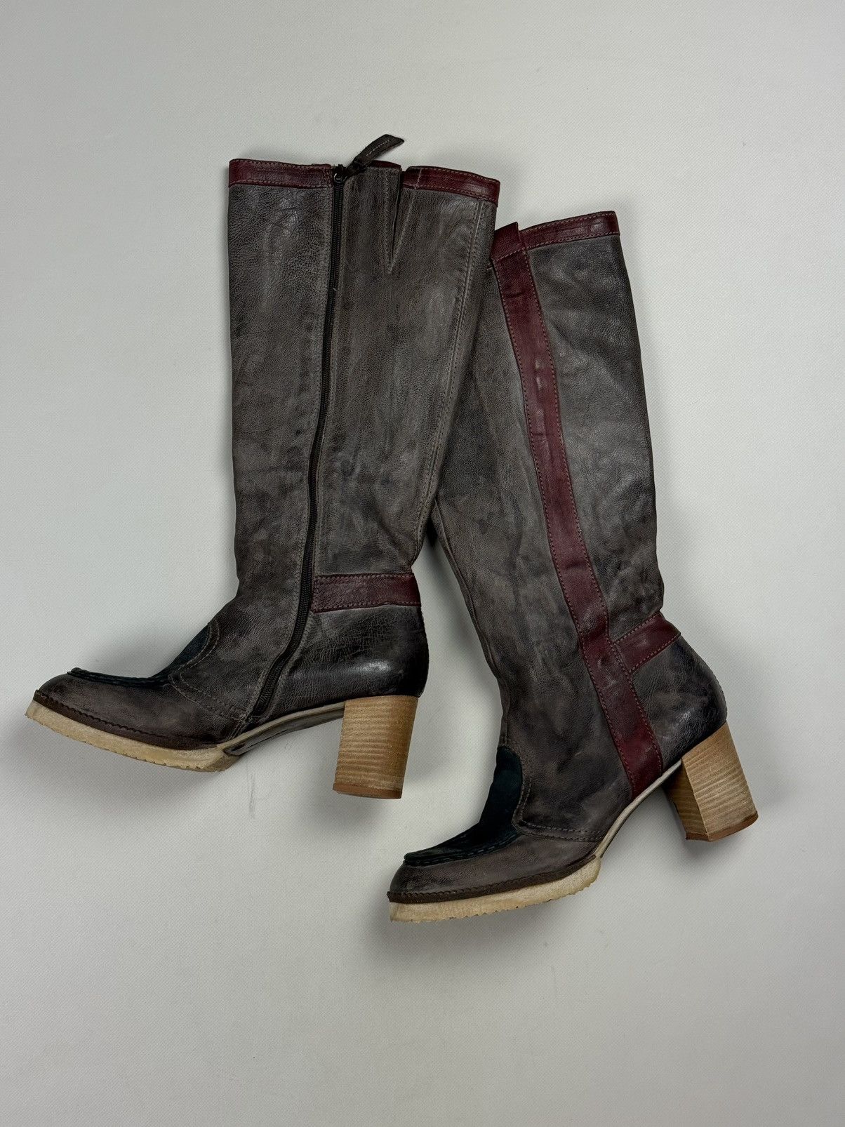 A.S.98 Airstep A.S. 98 VTG Avant-Garde Leather Over The Knee Boots Size US 11 / IT 41 - 1 Thumbnail