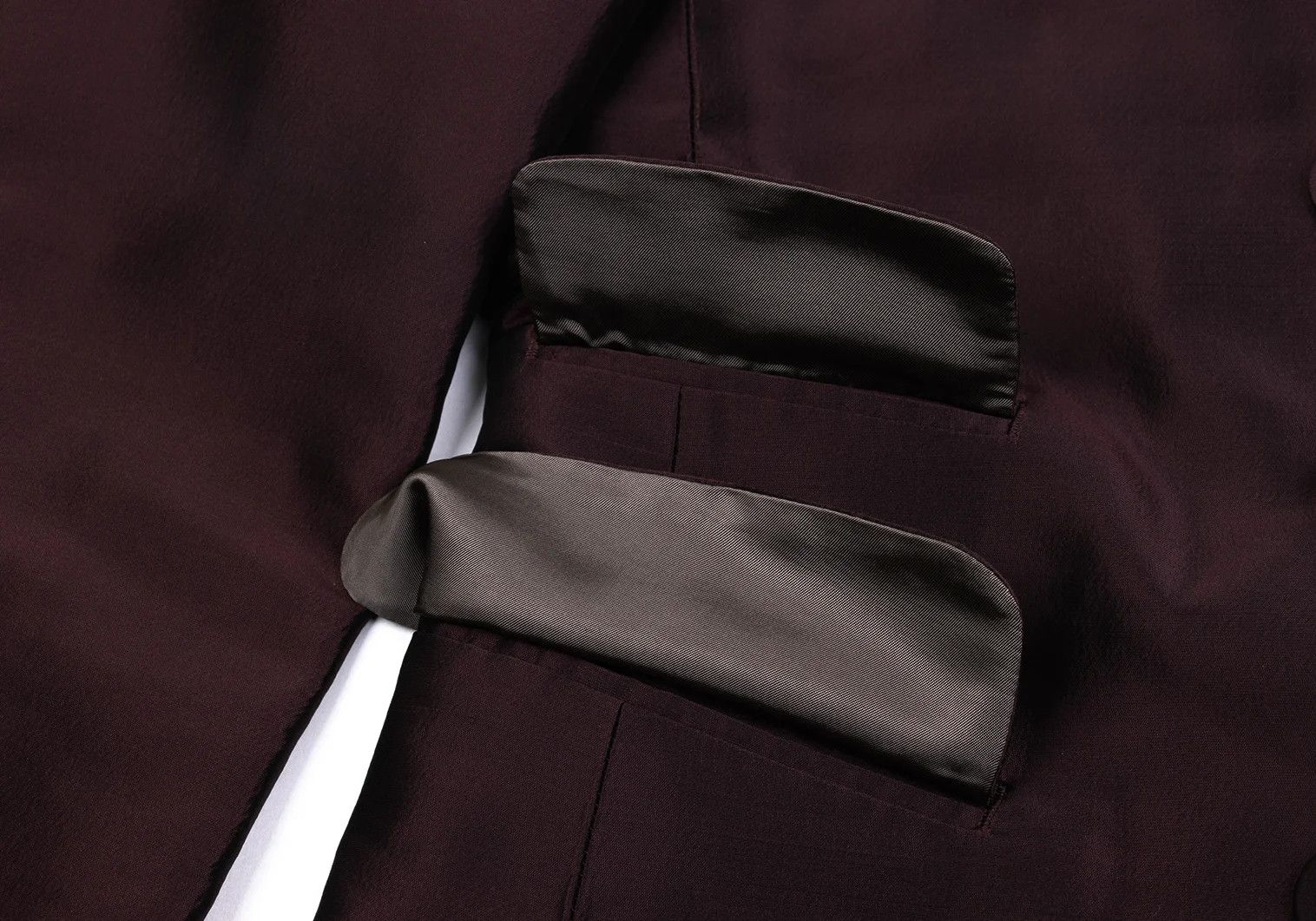 Jean Paul Gaultier Glossy Peak Lapel Jacket in Wine, Size 48 Size US M / EU 48-50 / 2 - 9 Thumbnail