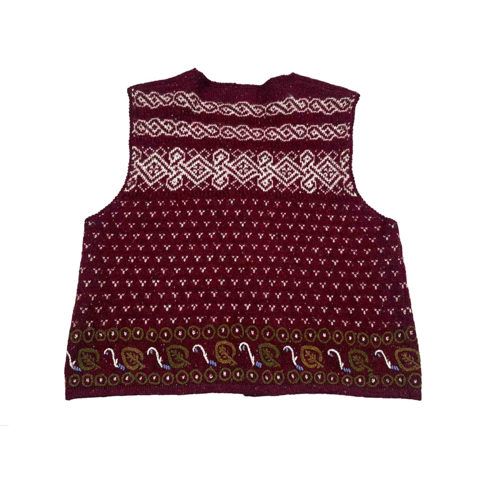 Vintage VINTAGE Woolrich Fair Isle Cardigan Sleeveless Vest Red Women’s M V3J Size M / US 6-8 / IT 42-44 - 3 Thumbnail