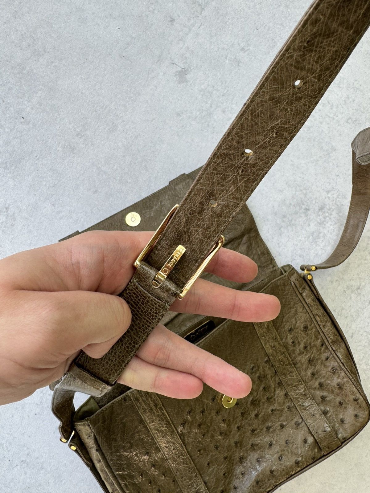 Vintage Rare Vintage 70-80s French Ostrich Leather Bag Size ONE SIZE - 6 Thumbnail