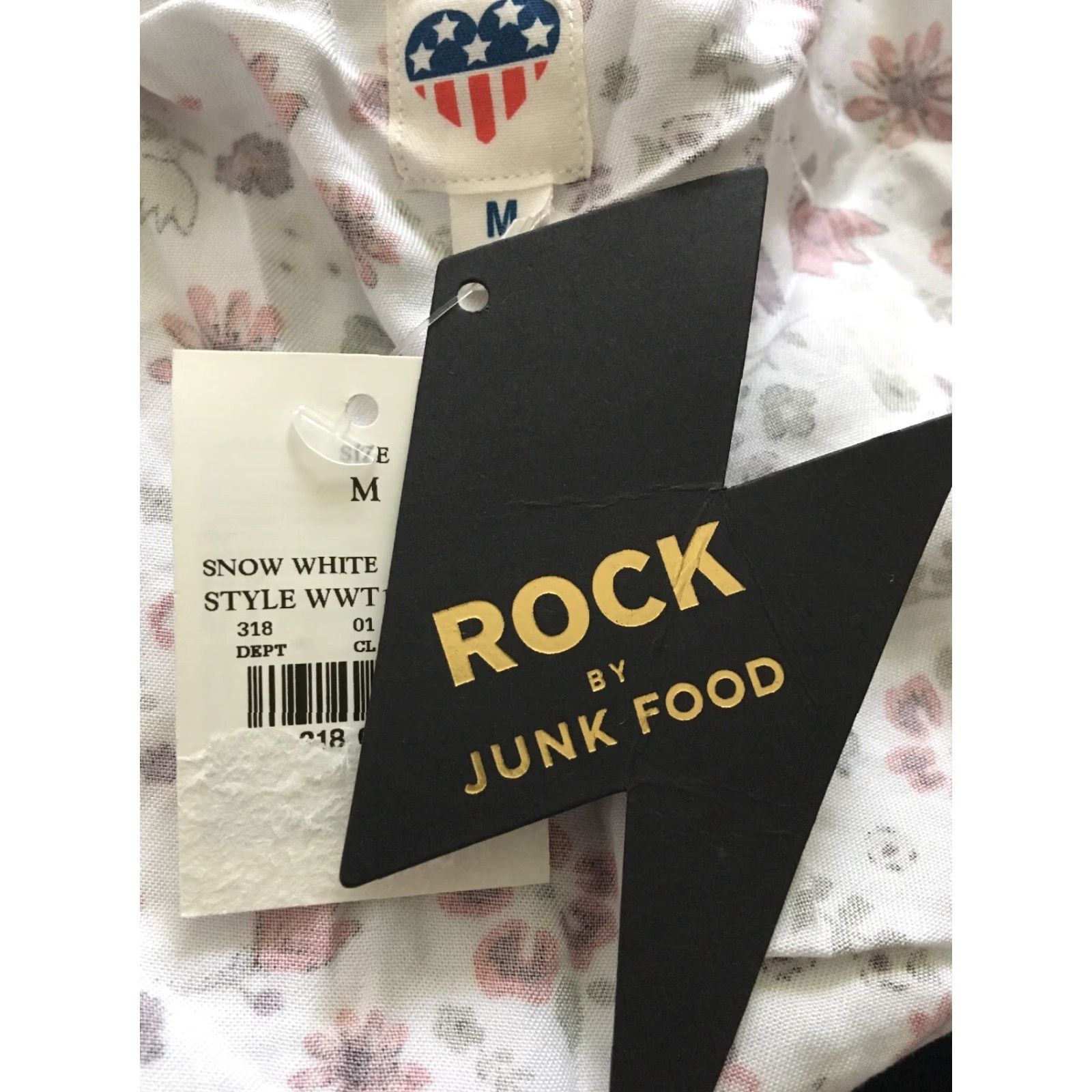 Junk Food JUNK FOOD Blouse Long Sleeve Crop Tie Front Floral Snow White NWT Size M Womens Size M / US 6-8 / IT 42-44 - 5 Thumbnail