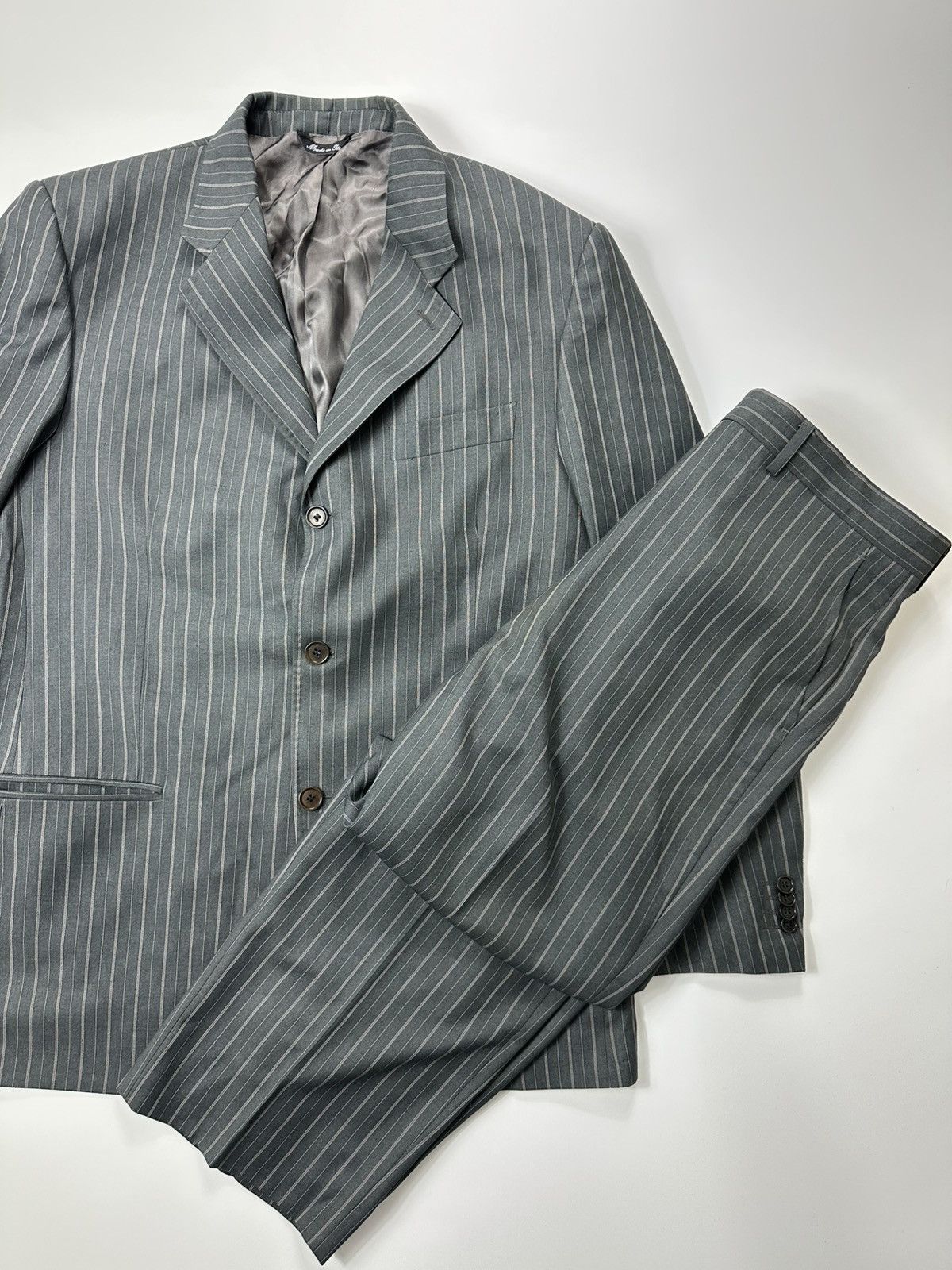 Ermenegildo Zegna Ermenegildo Zegna Tessuto Wool Suit Vintage Size 54R - 3 Thumbnail