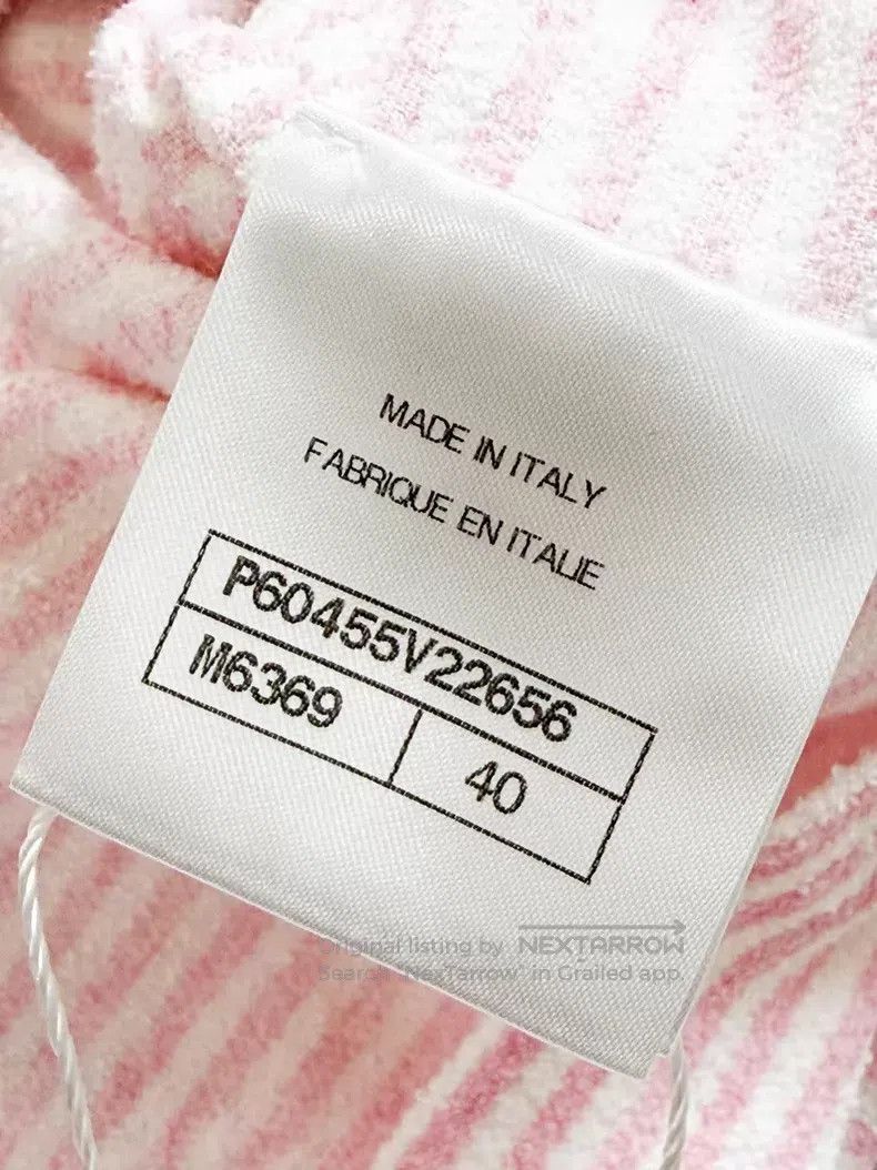 Chanel Chanel 19C cruise series pink and white striped round neck Size S / US 4 / IT 40 - 6 Thumbnail