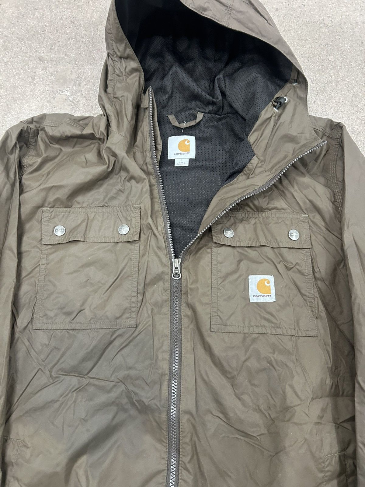 Carhartt × Vintage Vintage Y2K Carhartt Brown Windbreaker Jacket Size US L / EU 52-54 / 3 - 4 Thumbnail