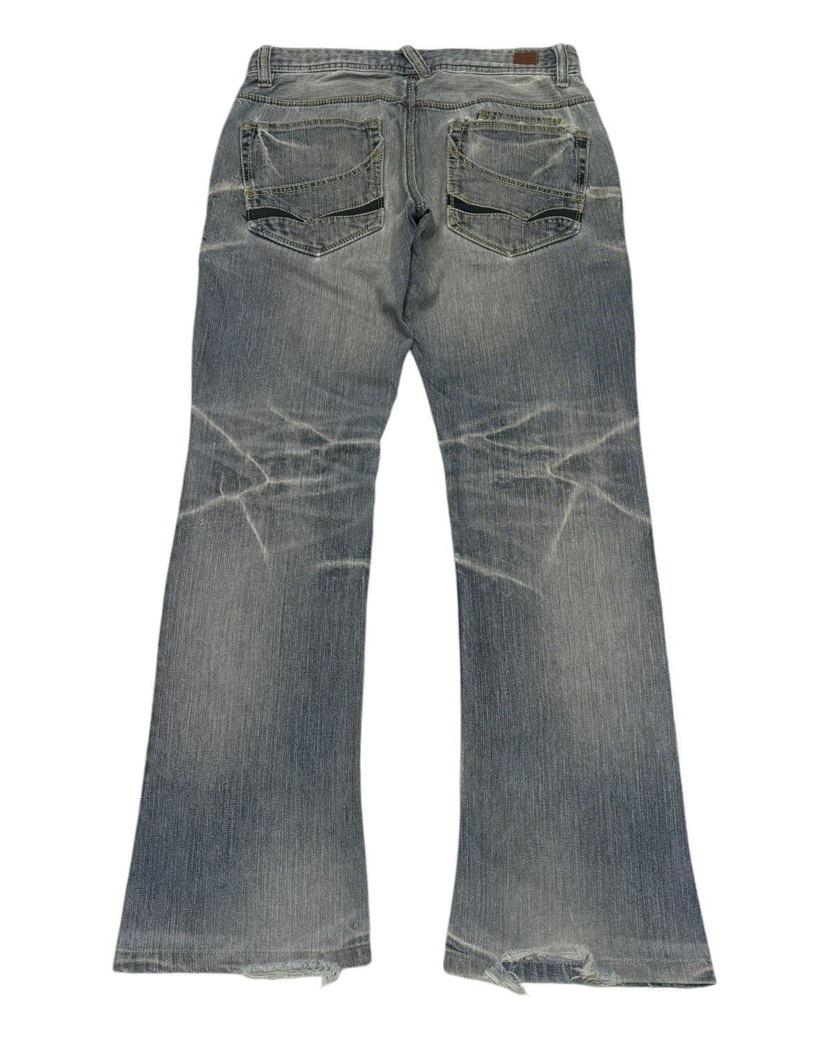 Obelisk 🔥NICOLE CLUB FOR MEN FLARE JEANS DISTRESSED DENIM Size US 32 / EU 48 - 2 Thumbnail