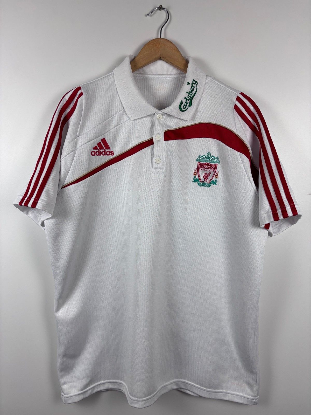 Adidas Vintage Adidas Liverpool 2009-10 Polo T-Shirt Size ~L-XL Size US L / EU 52-54 / 3 - 1 Thumbnail