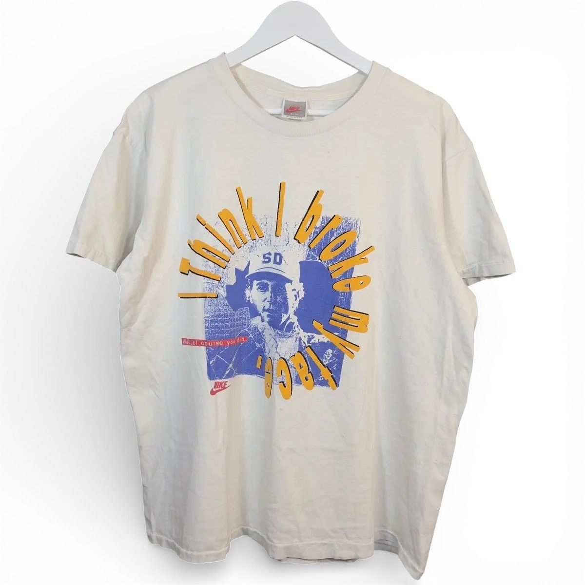 Nike Vintage 90s Nike David Osbourne I Think I Broke My Face Tee Size US XL / EU 56 / 4 - 1 Thumbnail