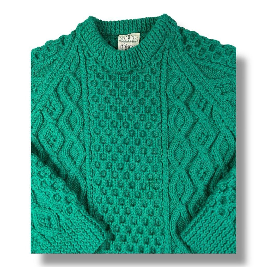 Other Blarney Woolen Mills 100% Pure New Wool Green Chunky Sweater Size M / US 6-8 / IT 42-44 - 2 Thumbnail