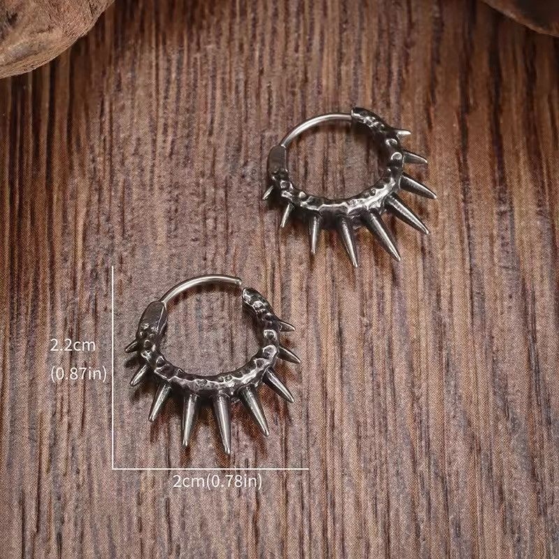 Jewelry Punk Spike Hoop Earrings Size ONE SIZE - 5 Thumbnail