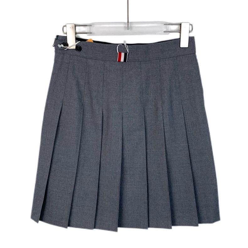 Thom Browne Thom Browne Wool pleated short skirt with gray stripes 2503 Size 25" / US 0 / IT 36 - 2 Thumbnail