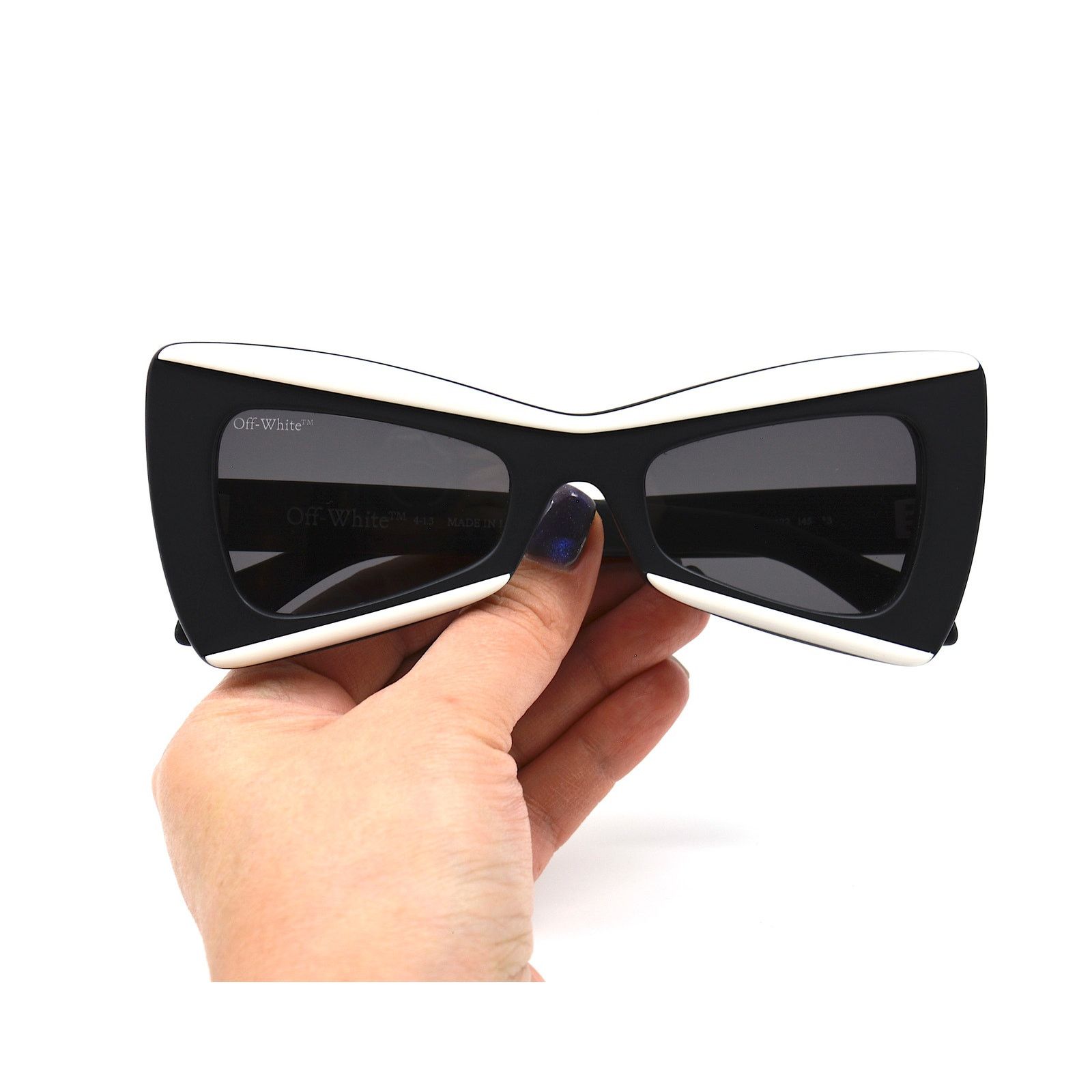 Off-White NEW! OFF-WHITE NASHVILLE OER1070 BLACK/WHITE GREY SUNGLASSES Size ONE SIZE - 11 Thumbnail
