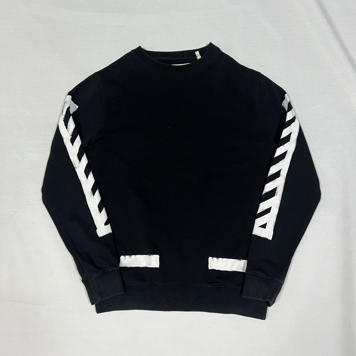 Off-White OFF-WHITE DIAG BRUSHED CREWNECK SWEATSHIRT | Grailed