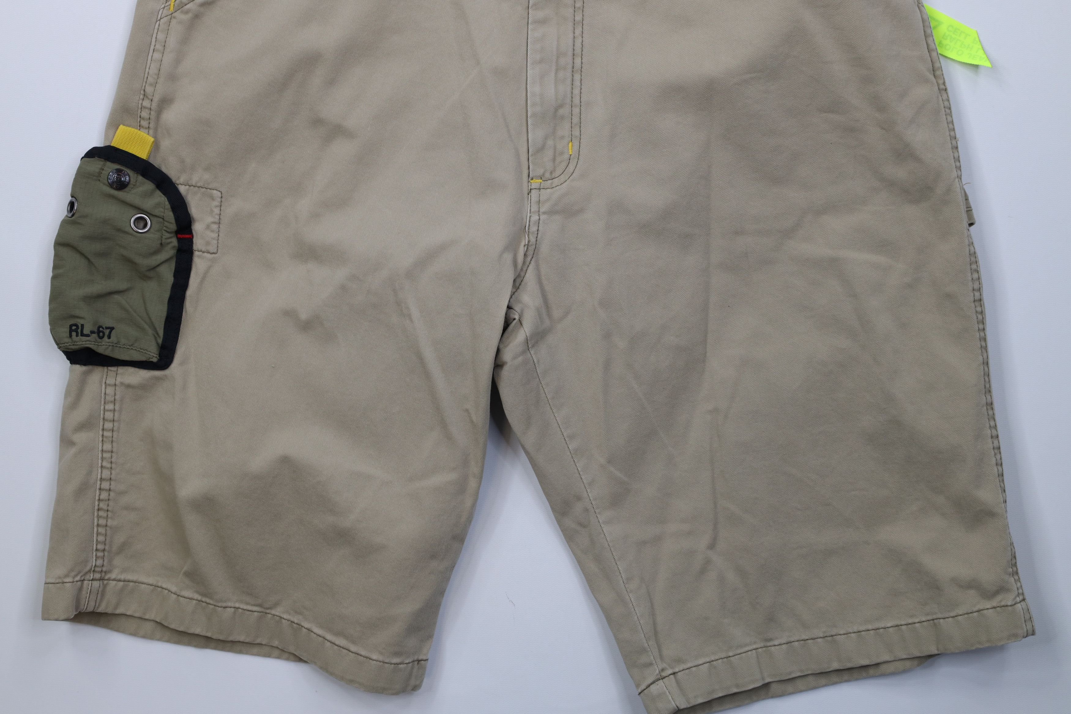 Ralph Lauren Vintage 90s Y2K Ralph Lauren Cell Phone Pocket Shorts Beige Size US 33 - 4 Thumbnail