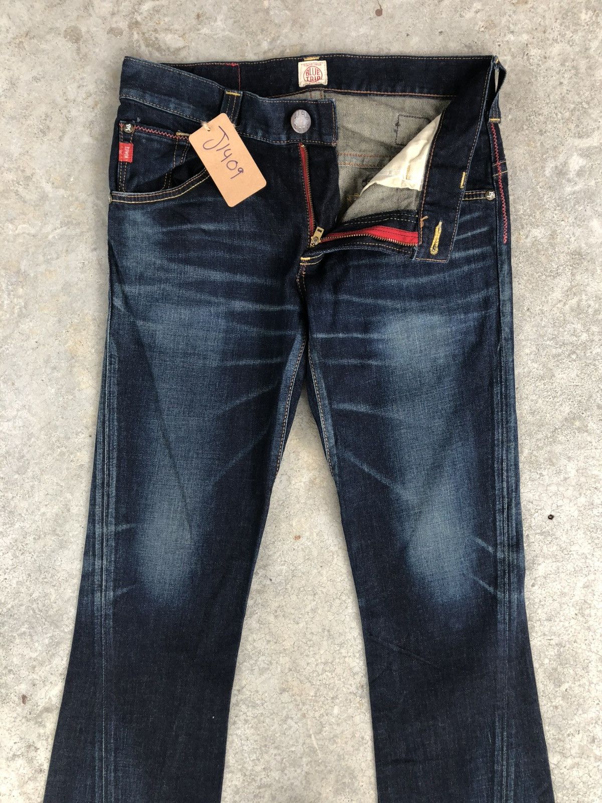 If Six Was Nine Edwin Flared Jeans Bootcut Distressed Back Buckle Size US 33 - 3 Thumbnail