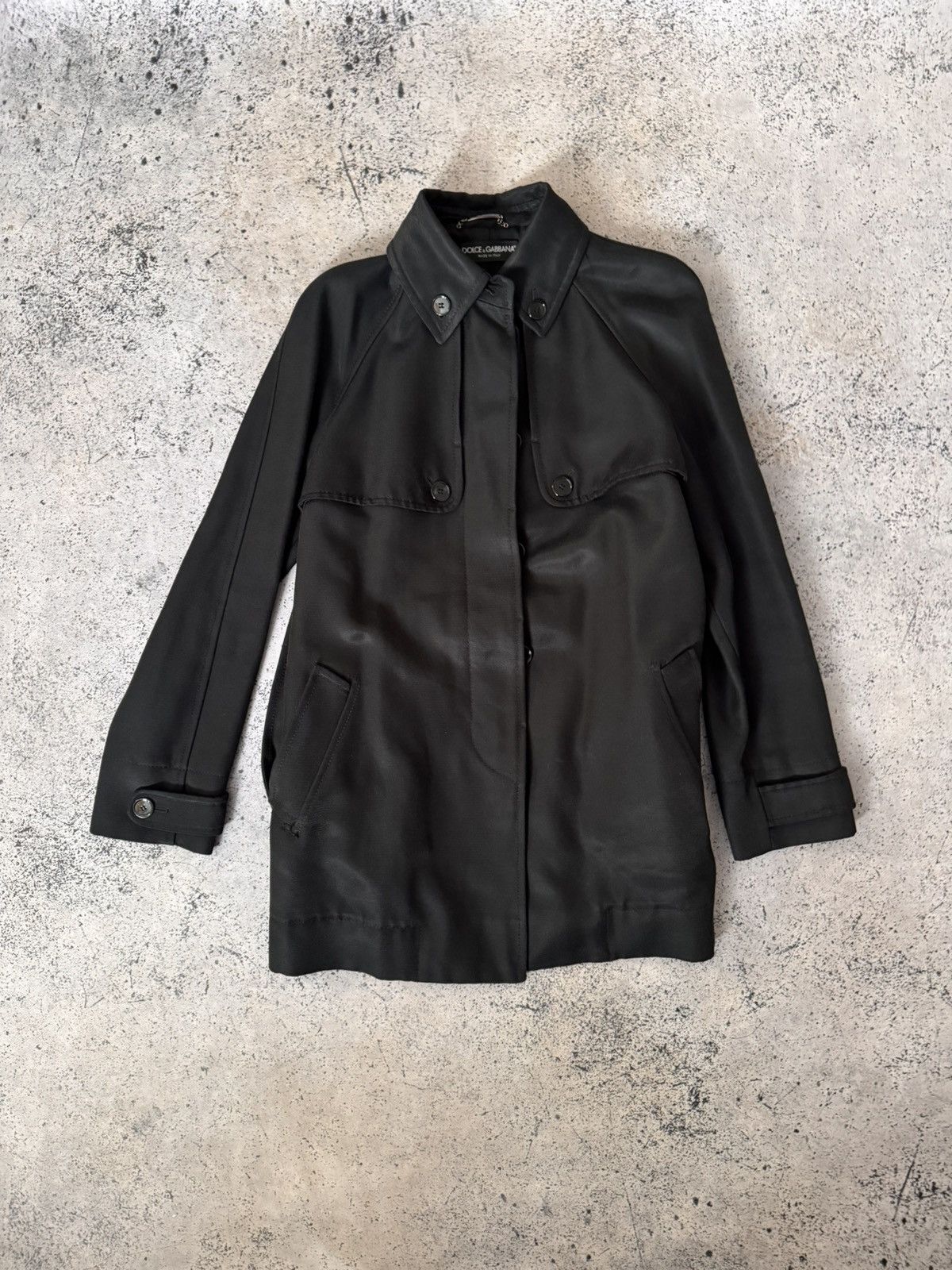 Dolce & Gabbana DOLCE & GABBANA Nylon Trench Coat Black 44 Size M / US 6-8 / IT 42-44 - 1 Thumbnail