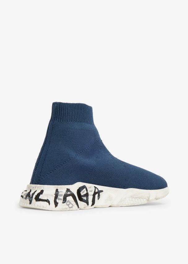 Balenciaga o1mt1gz0425 KIDS - Speed Graffiti Recycled Knit Sneakers Size US 5 / EU 37 - 4 Thumbnail
