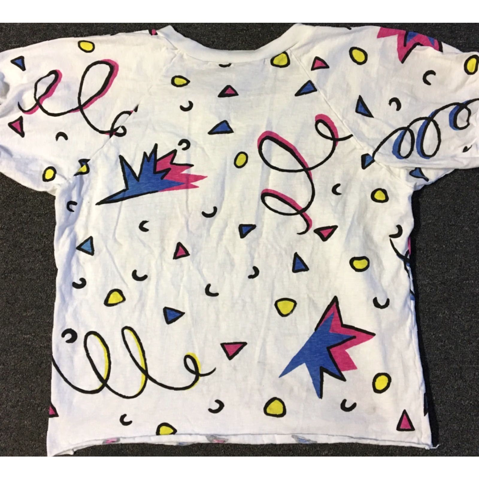 Vintage Vtg 90s Pop Art All Over Print Cropped Shirt L Abstract Vaporwave USA Grunge 80s Size L / US 10 / IT 46 - 5 Thumbnail