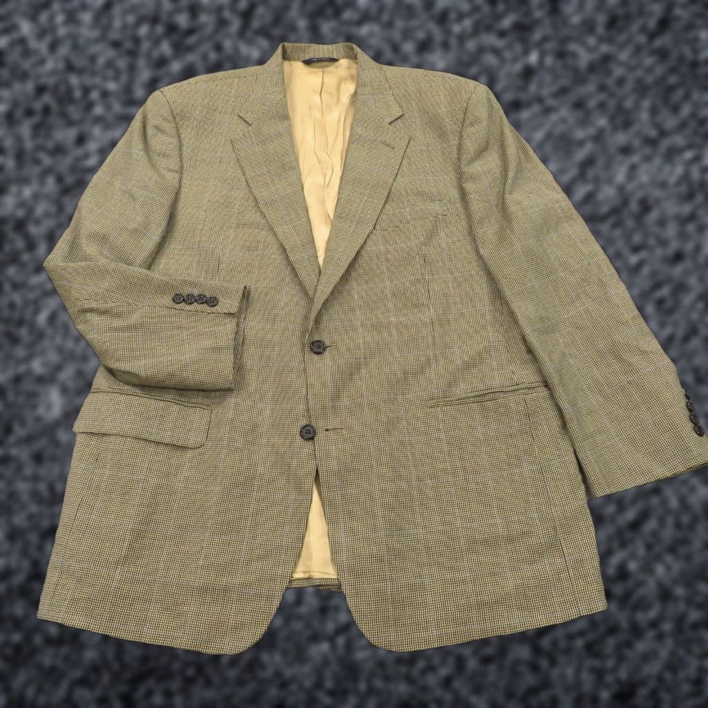 Brooks Brothers Brooks Brothers Blazer Sport Coat Jacket 44R Wool Cashmere Houndstooth Men Vintage Geometric Classic College Preppy USA Fashion Mens Size 44R - 1 Thumbnail